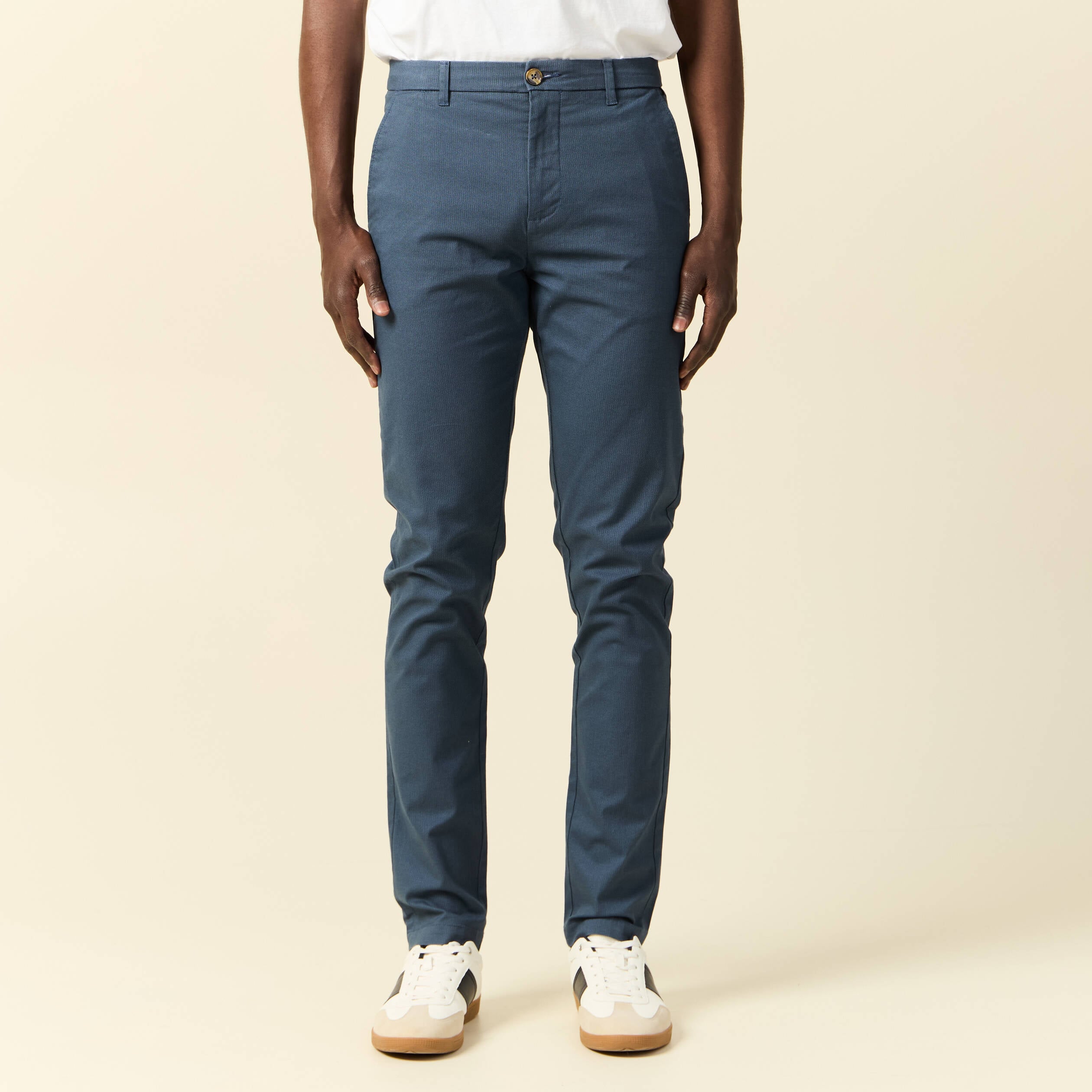 Pantalon chino longueur 32 bleu gris homme