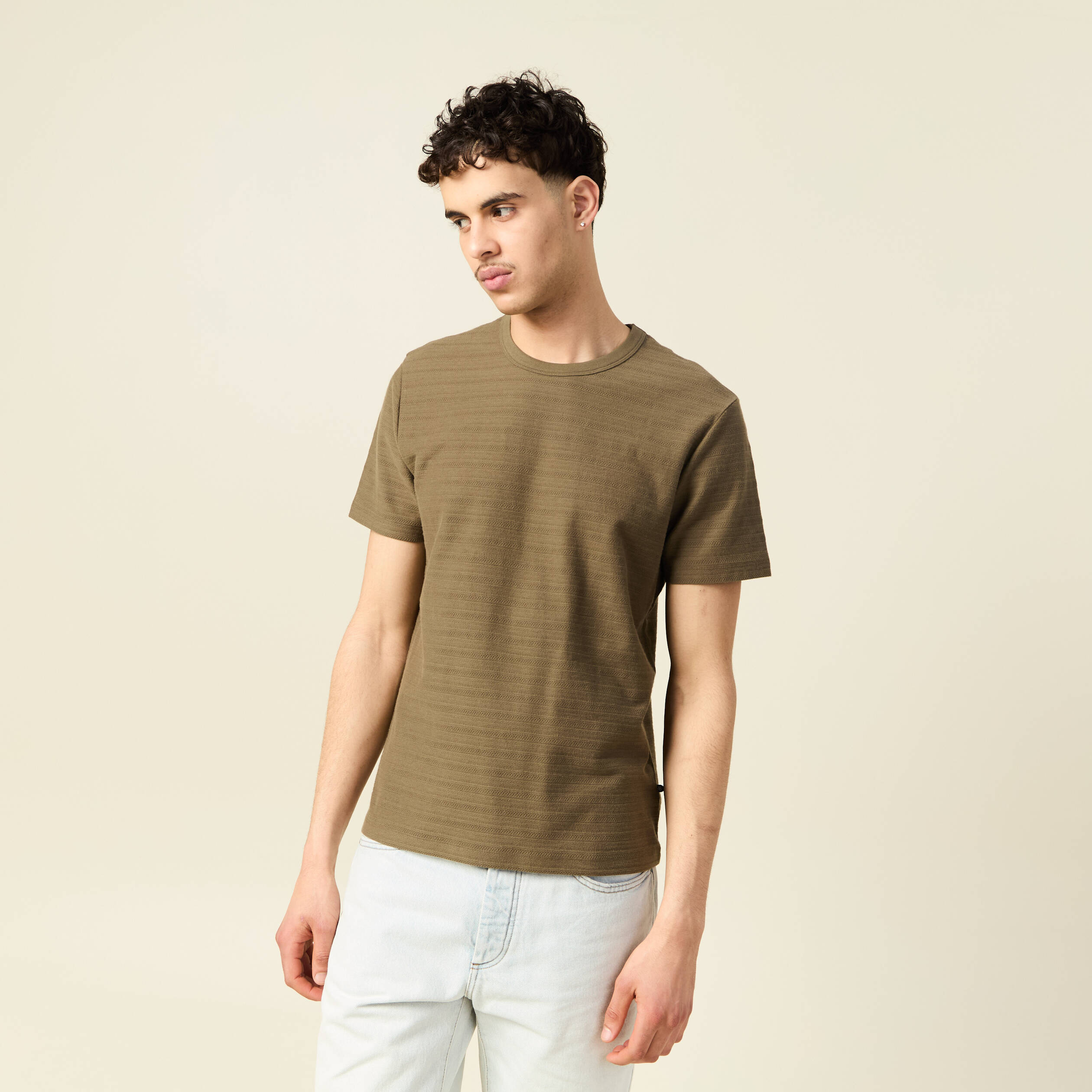 t shirt manches courtes vert kaki homme T-shirt manches courtes vert kaki homme