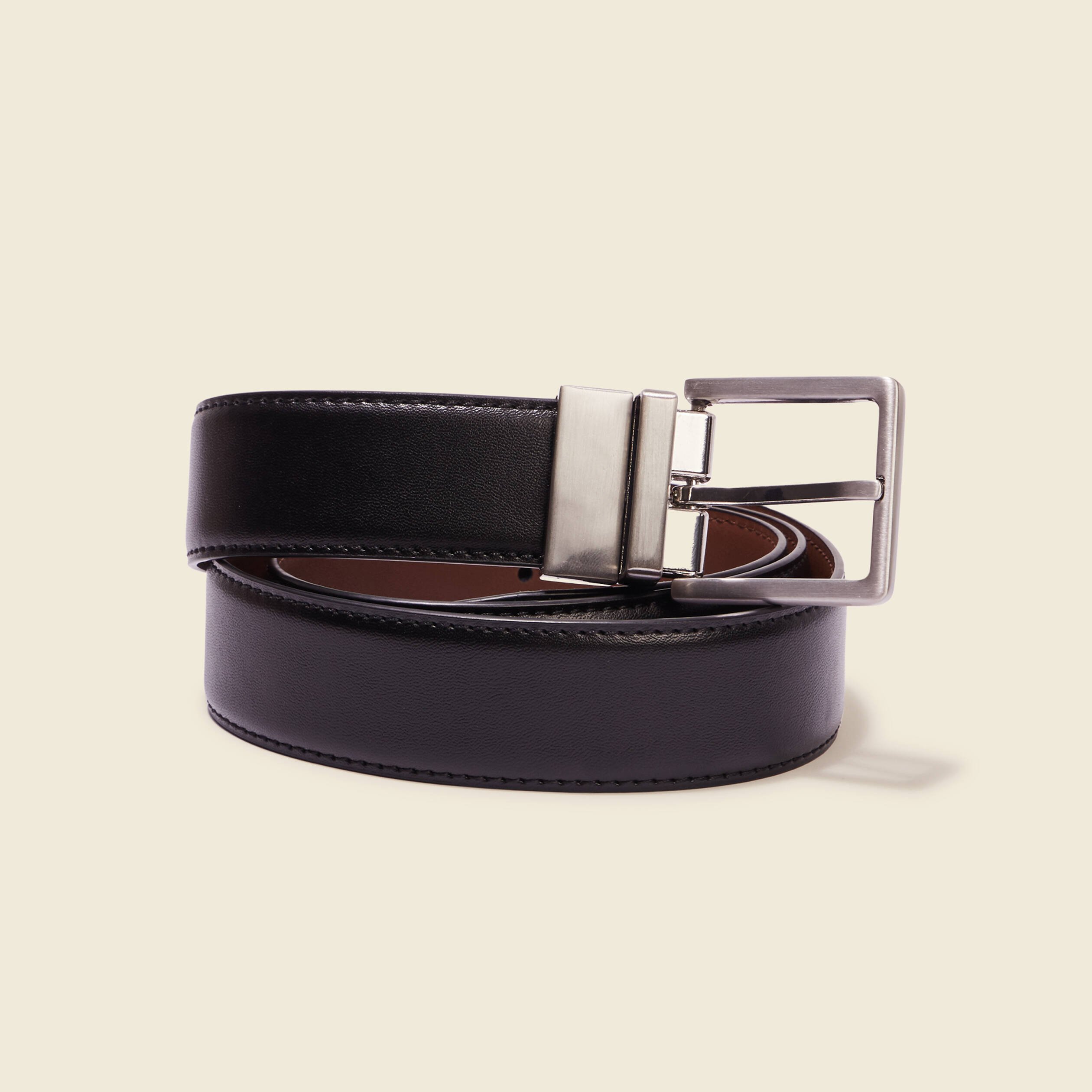 Ceinture réversible en cuir noir homme