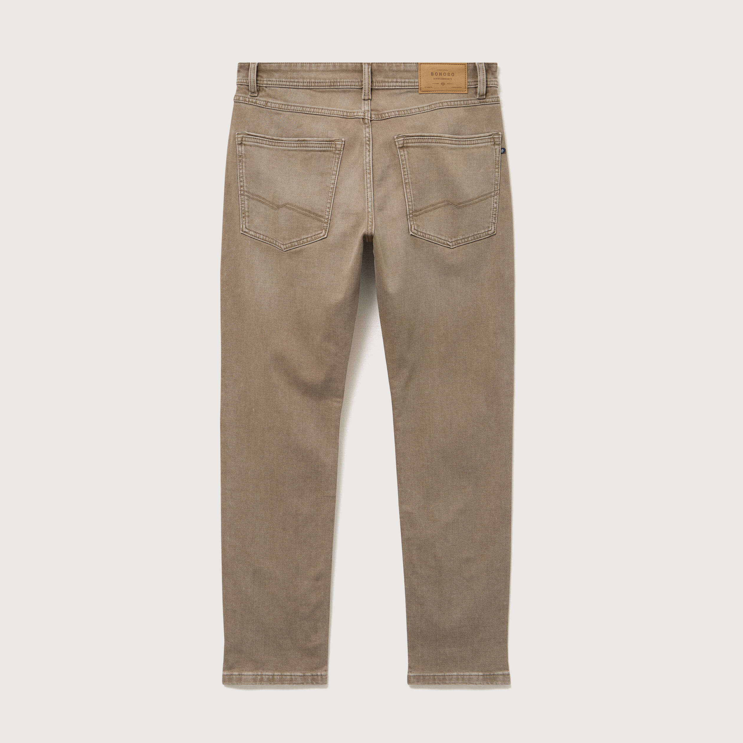 Jeans straight longueur 32 denim denim beige homme