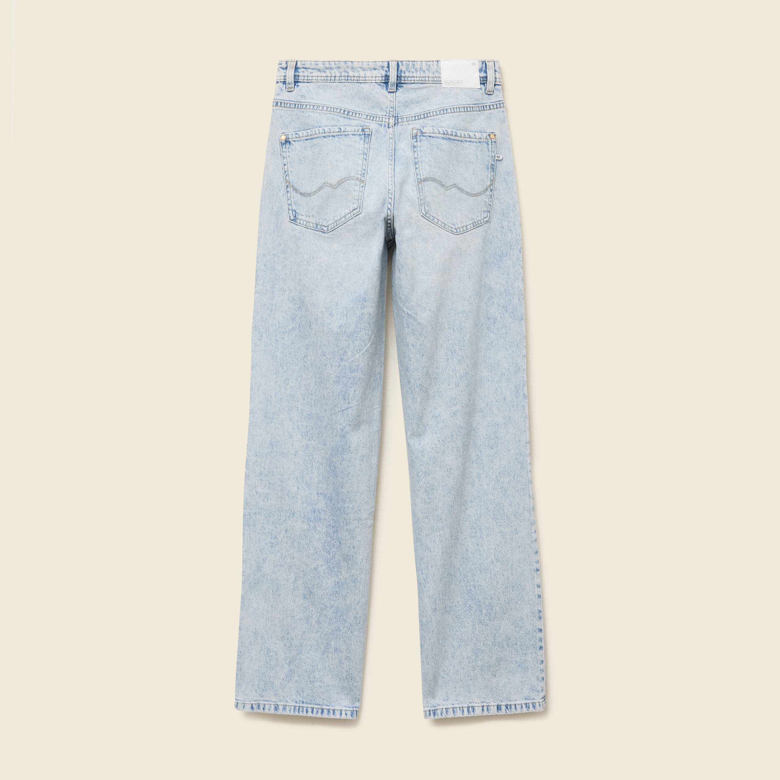 jeans large taille standard denim snow bleu femme Jeans large taille standard denim snow bleu femme