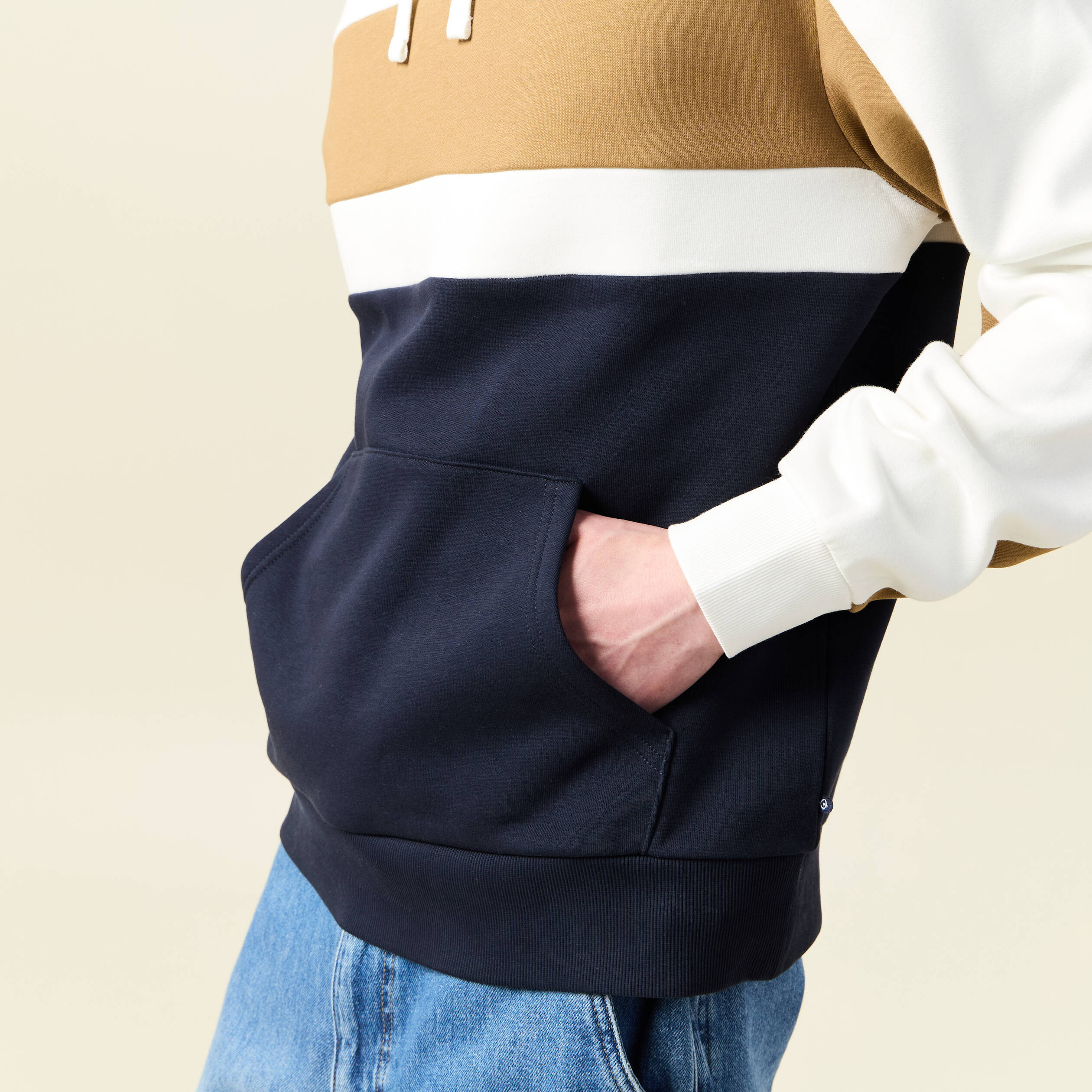 sweat a capuche manches longues ecru homme Sweat à capuche manches longues ecru homme