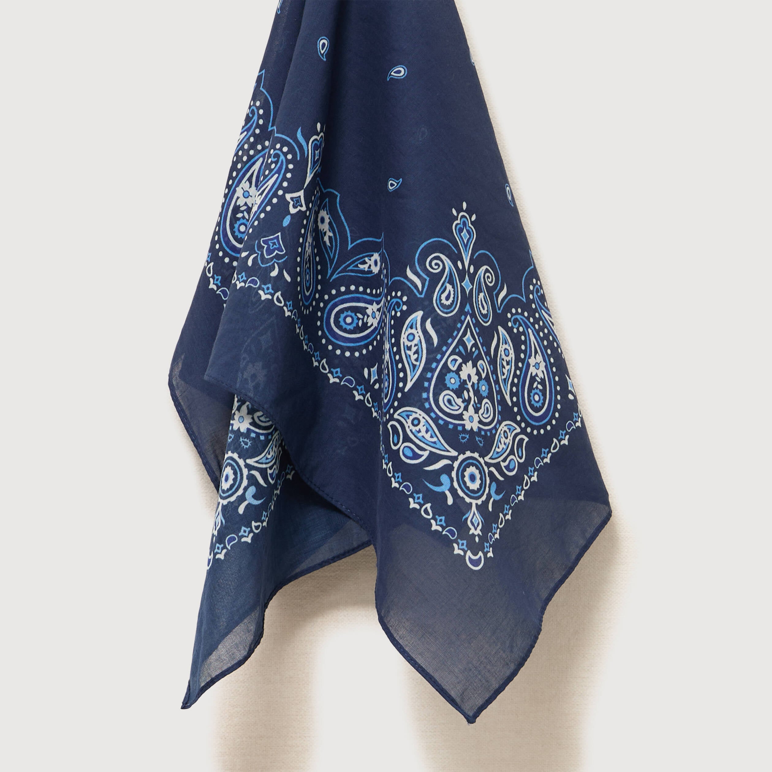 Foulard en coton bleu marine homme
