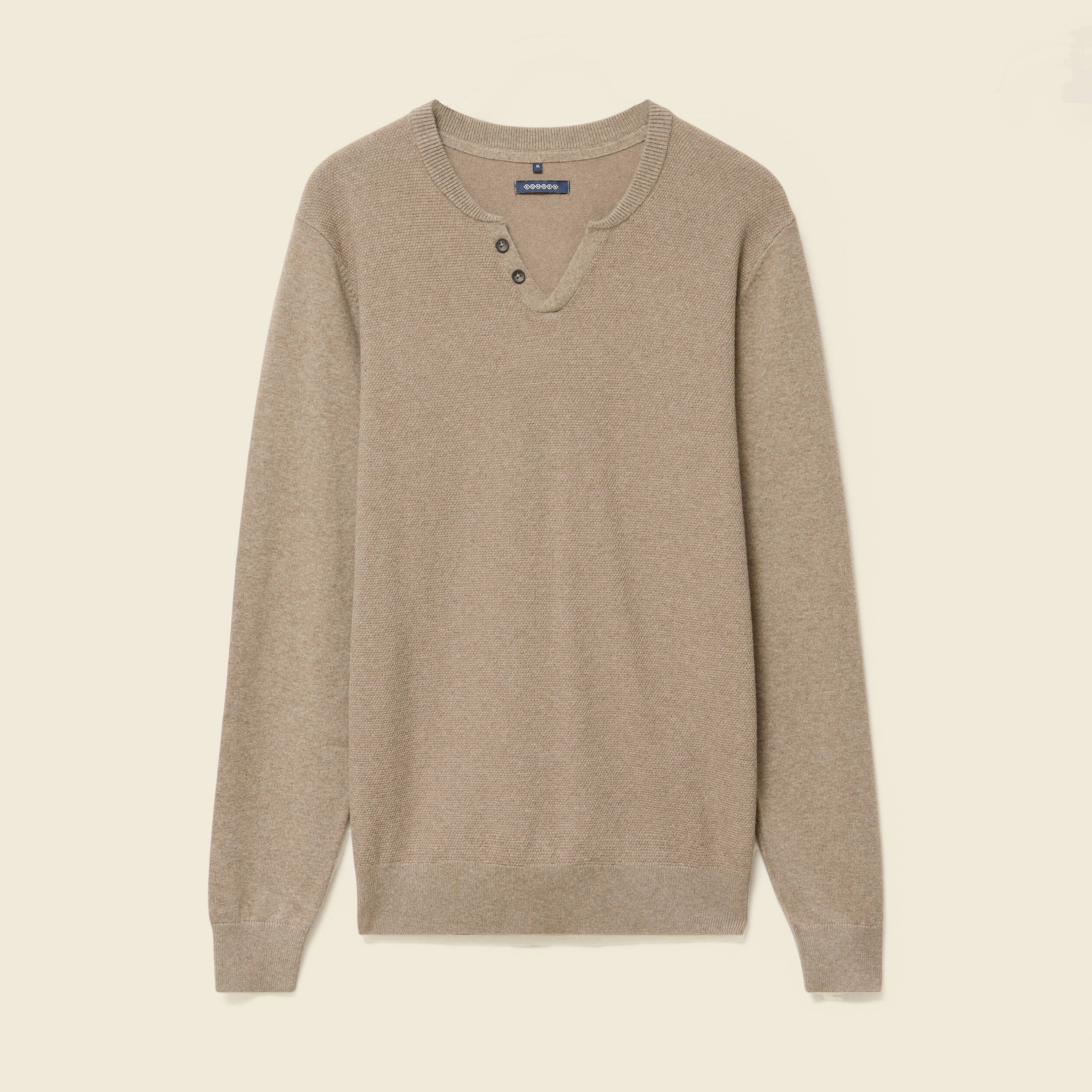Pull manches longues vert kaki homme