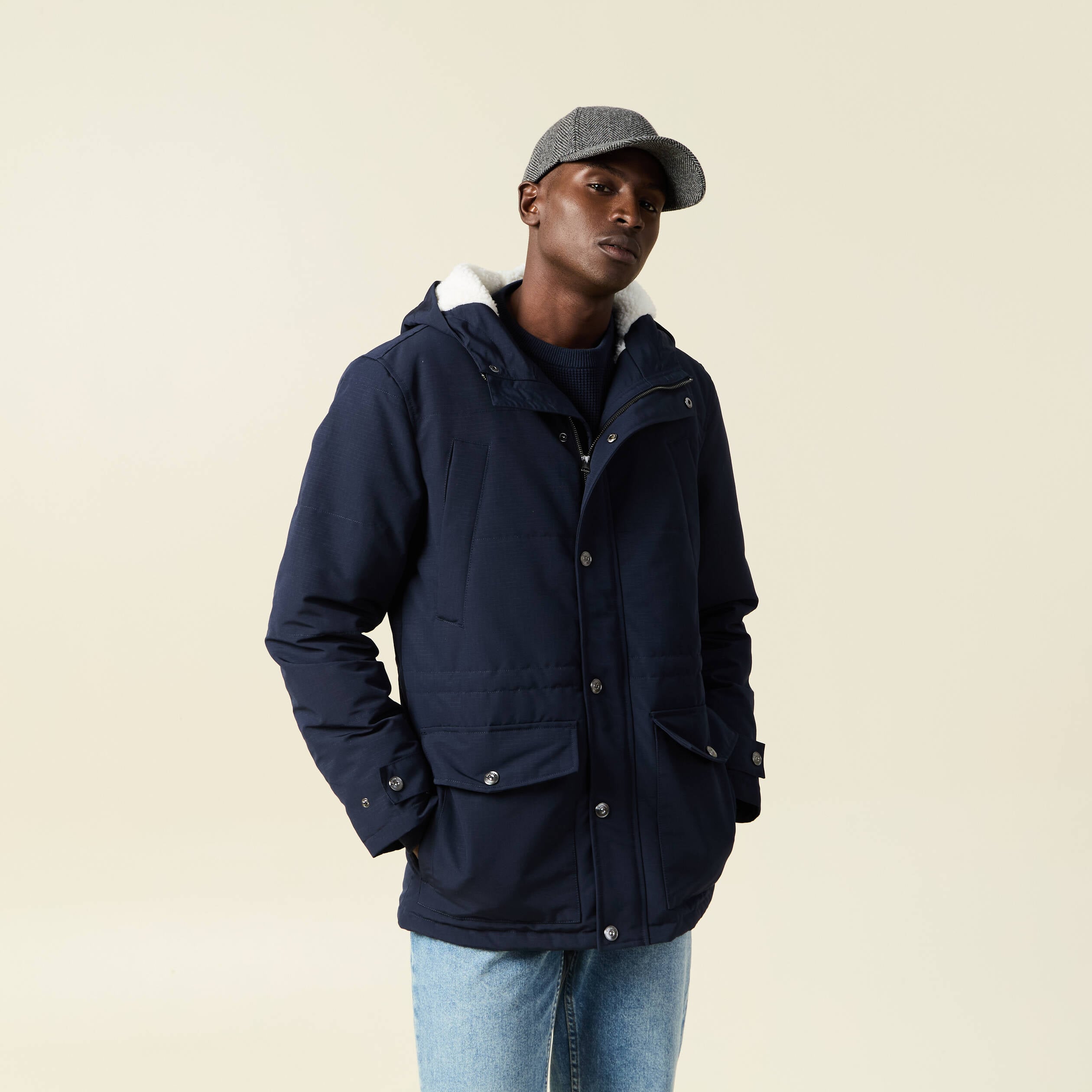 Parka De Travail Taille L Bleu Et Noir Veste Imperméable Polyester Et Pvc Vito 83222826