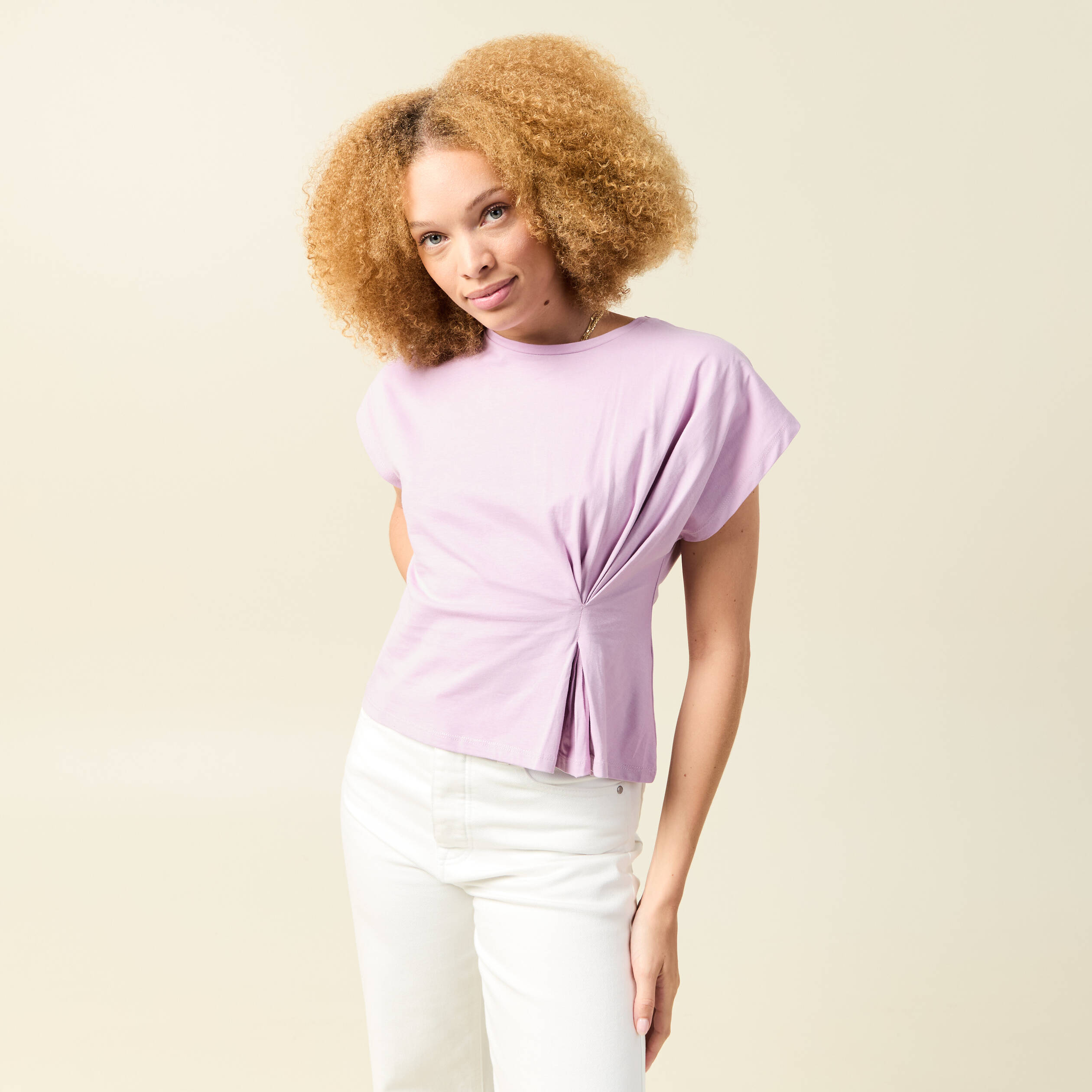 t shirt manches courtes mauve femme T-shirt manches courtes mauve femme