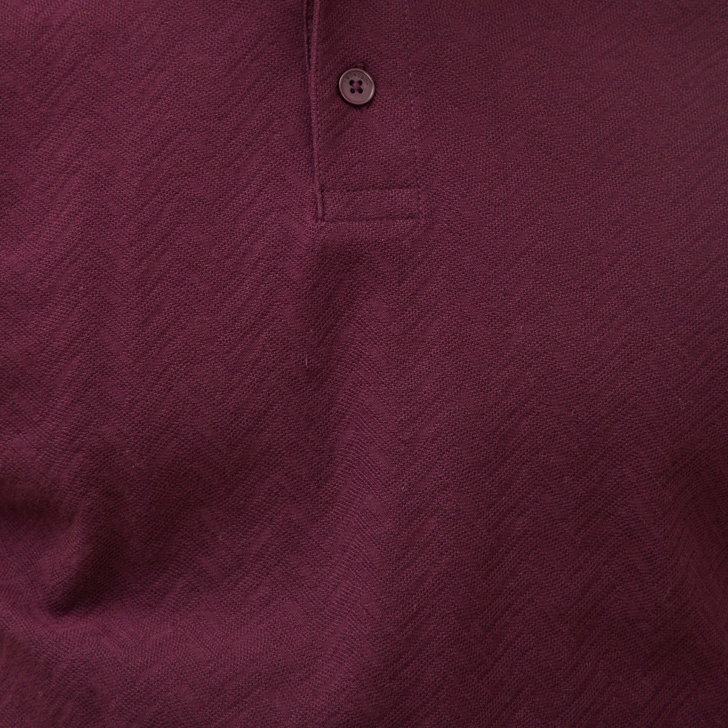 Polo droit en coton manches courtes prune homme