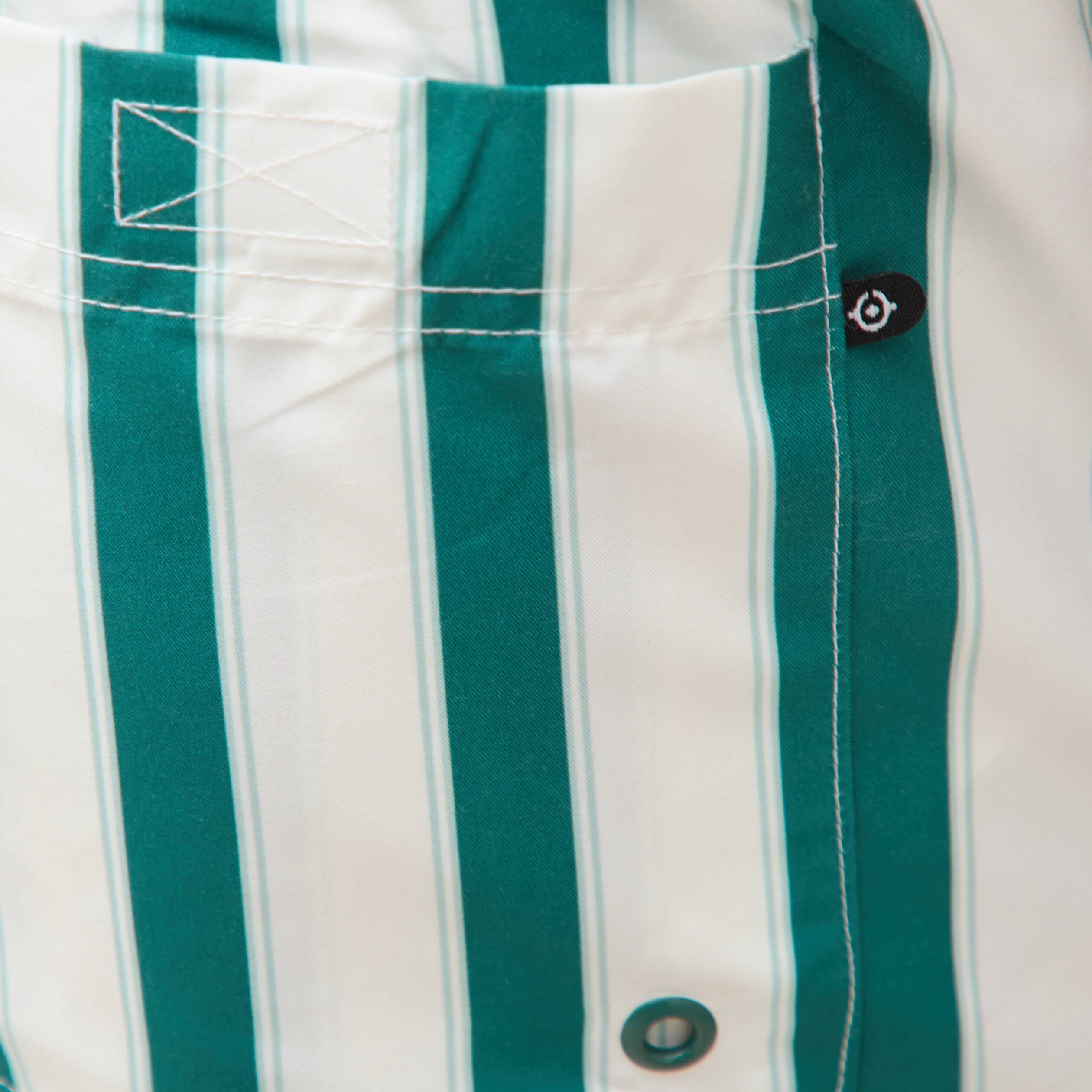 Maillot de bain ray&eacute; doubl&eacute; vert &eacute;meraude homme