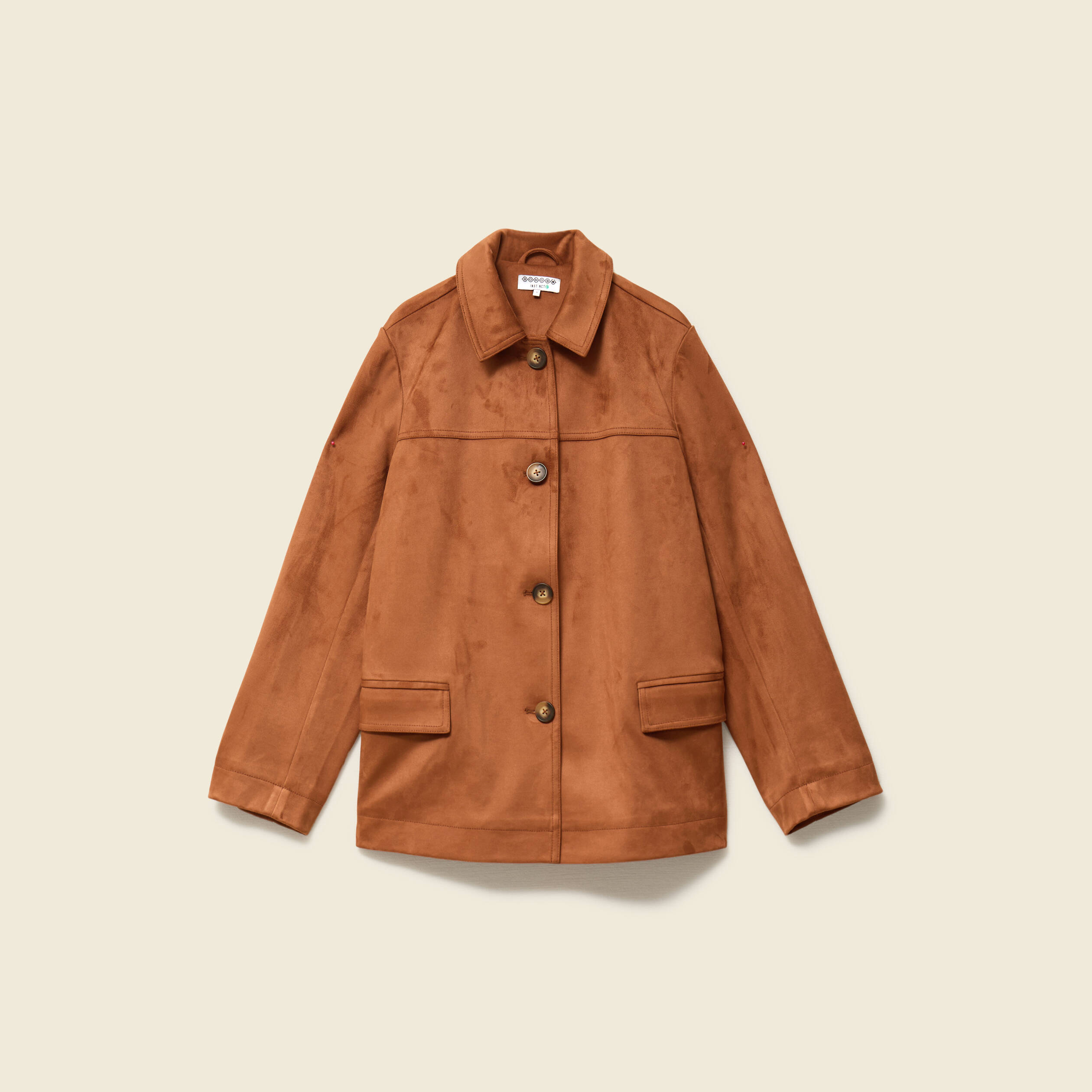 Veste manches longues doubl&eacute;e camel femme