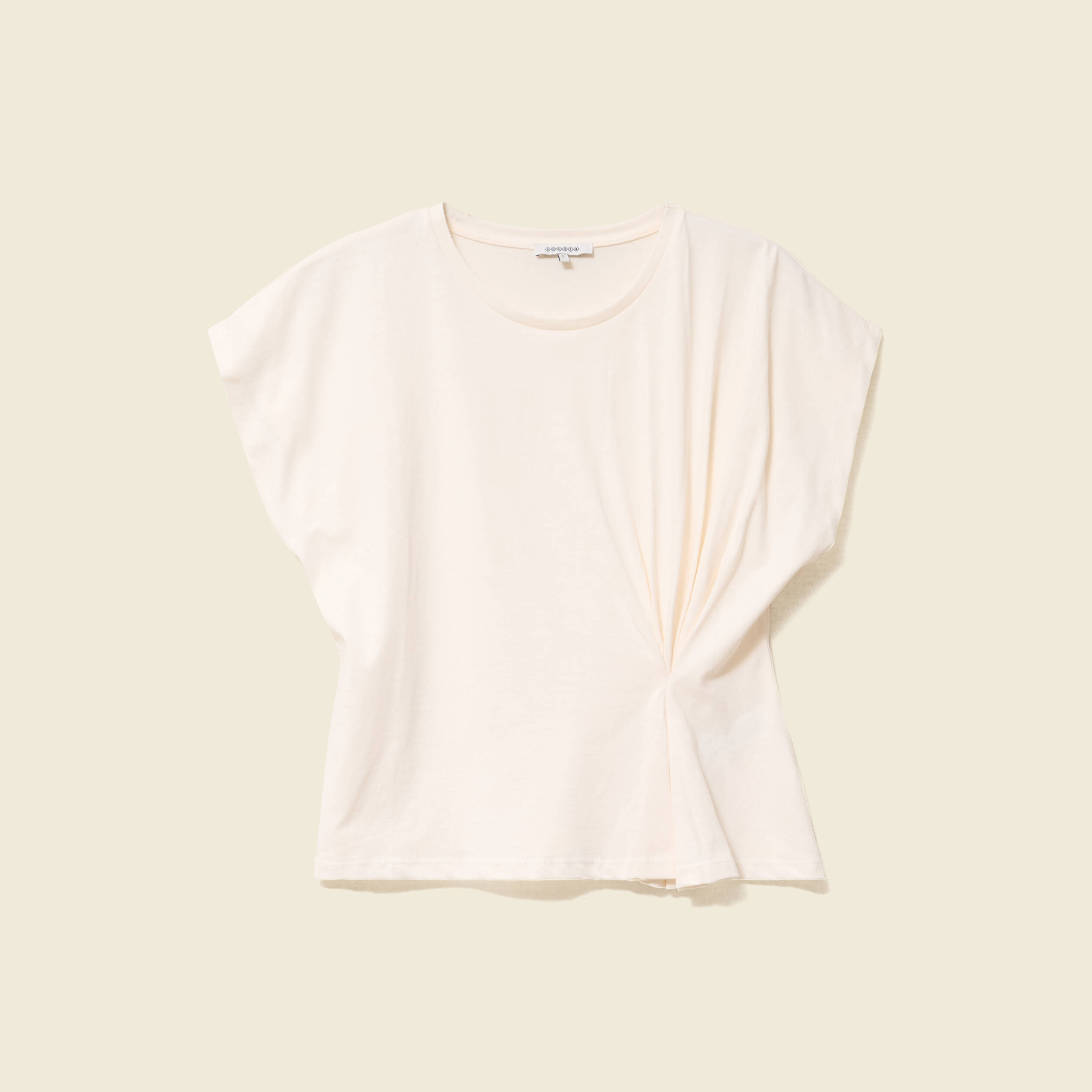 t shirt manches courtes creme femme T-shirt manches courtes creme femme