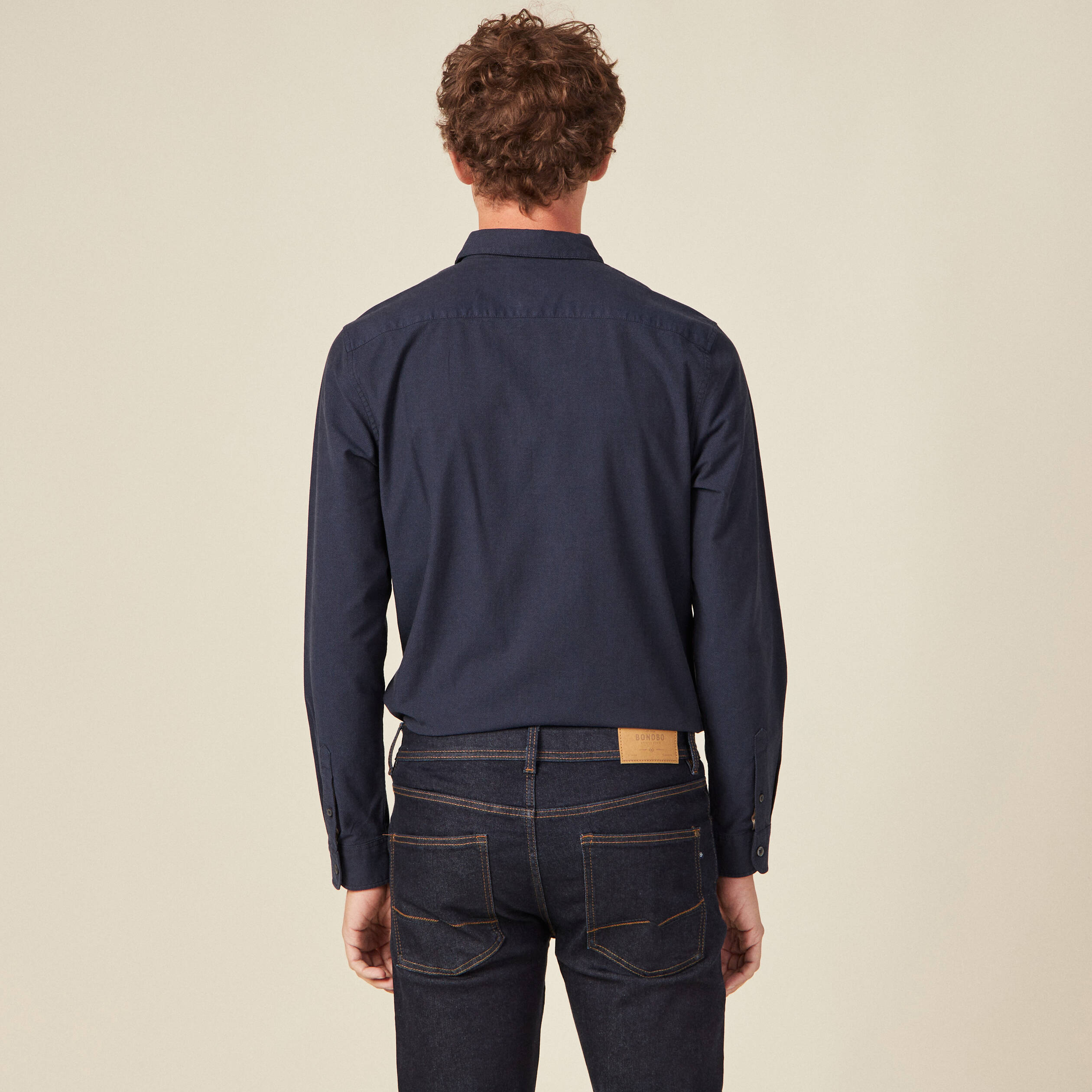 Chemise éco-responsable bleu foncé homme