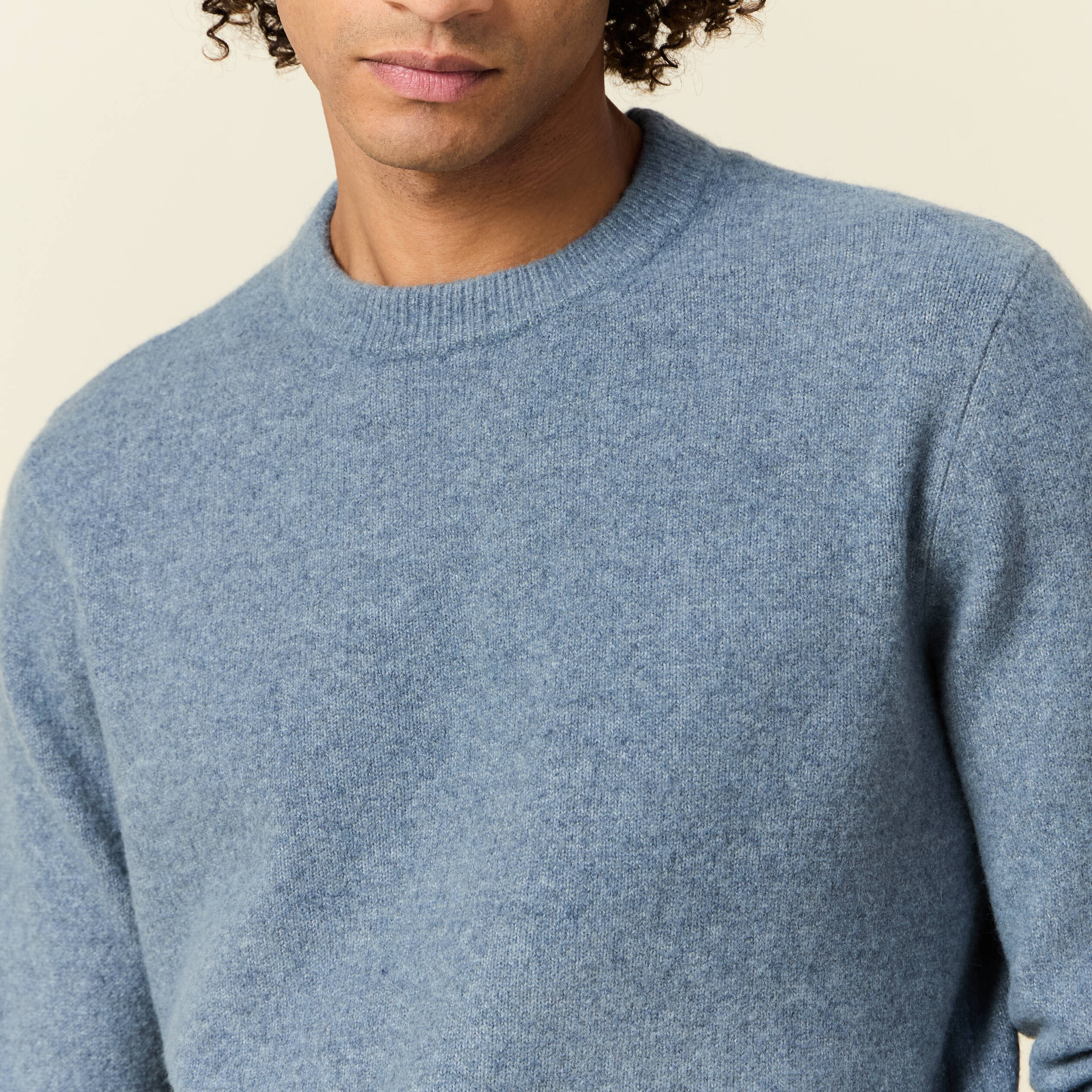 pull manches longues col rond bleu gris homme Pull manches longues col rond bleu gris homme