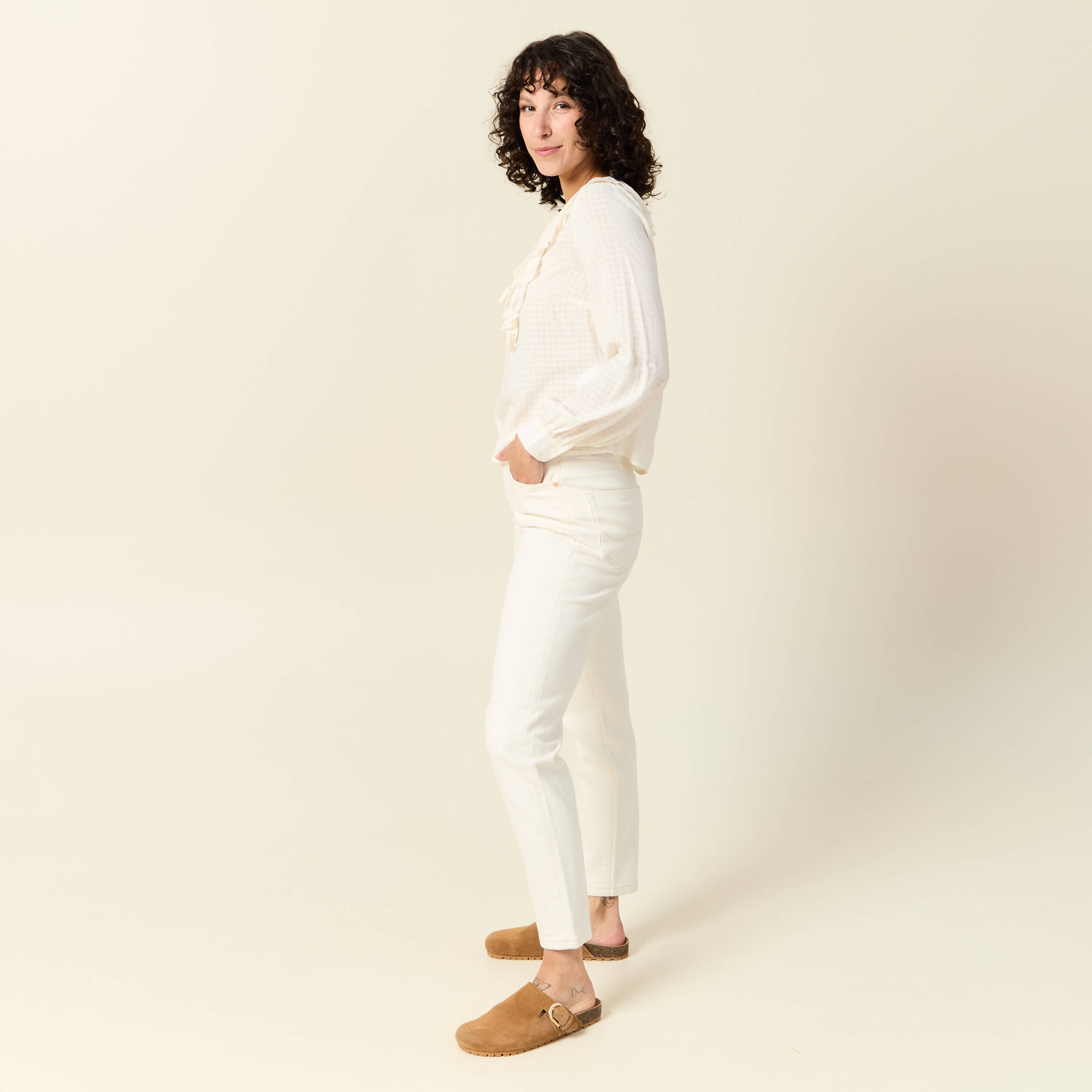 blouse manches longues creme femme Blouse manches longues creme femme