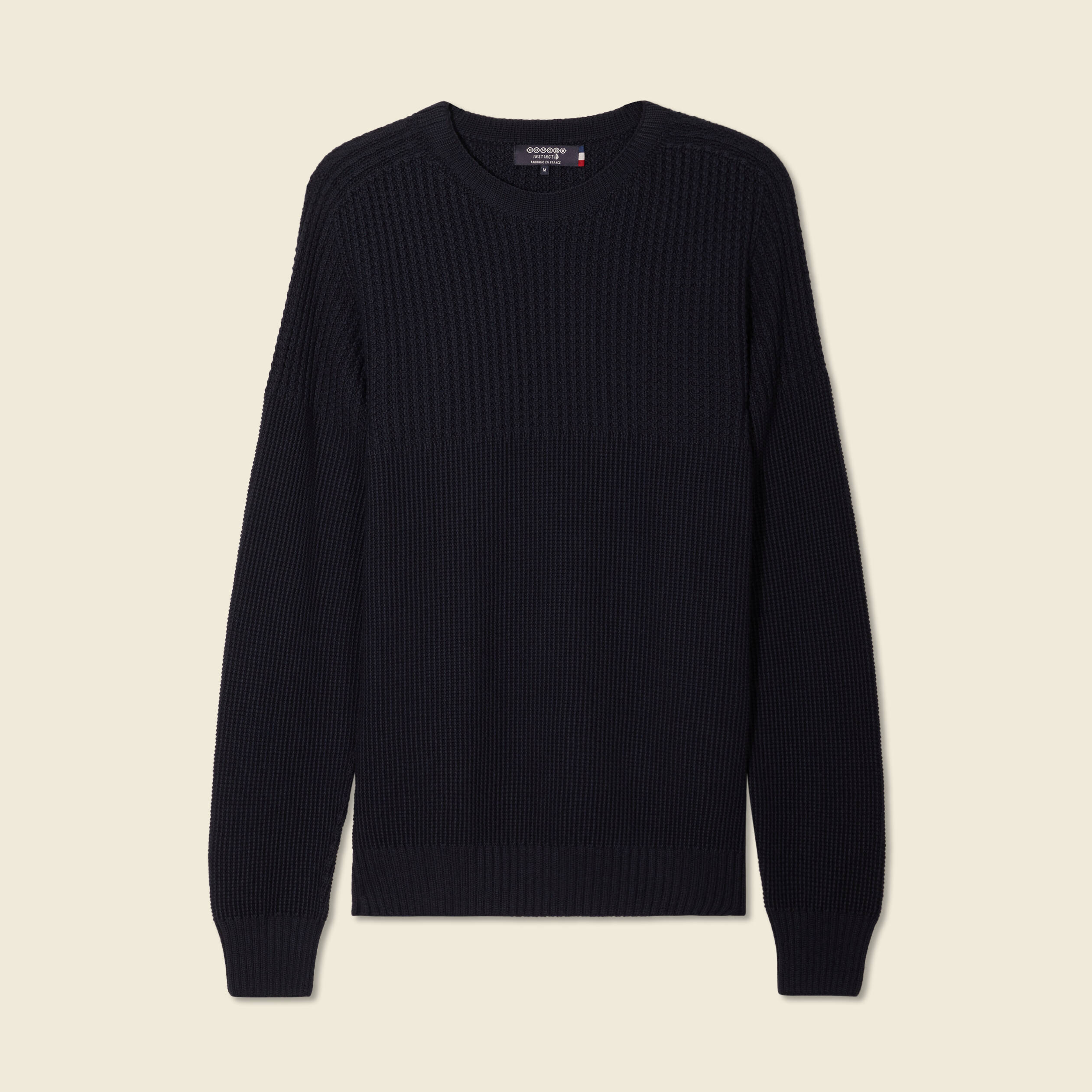 pull manches longues fabrique en france bleu marine homme Pull manches longues fabriqué en France bleu marine homme