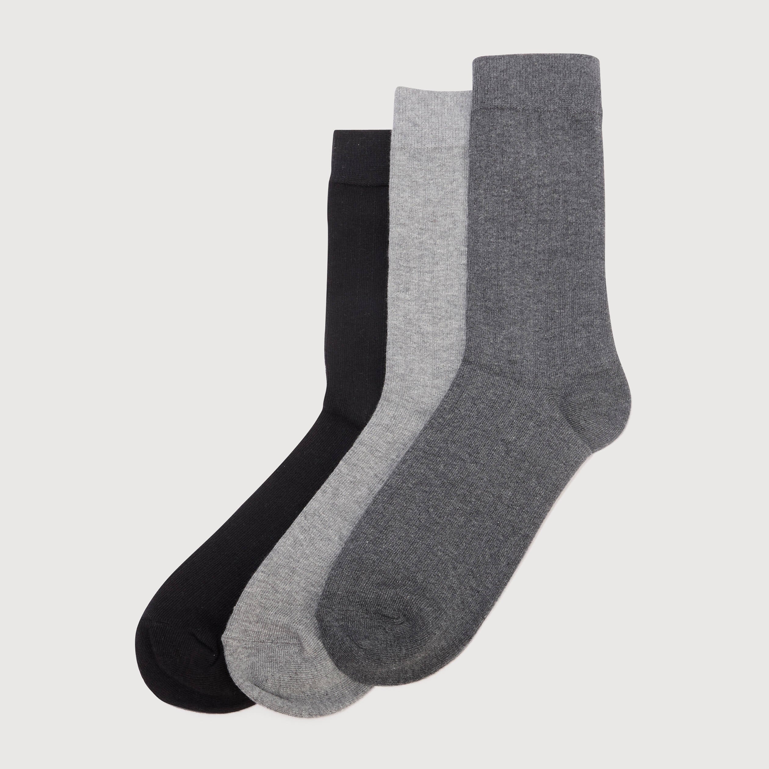 Lot de 5 paires chaussettes hautes gris fonc&eacute; homme