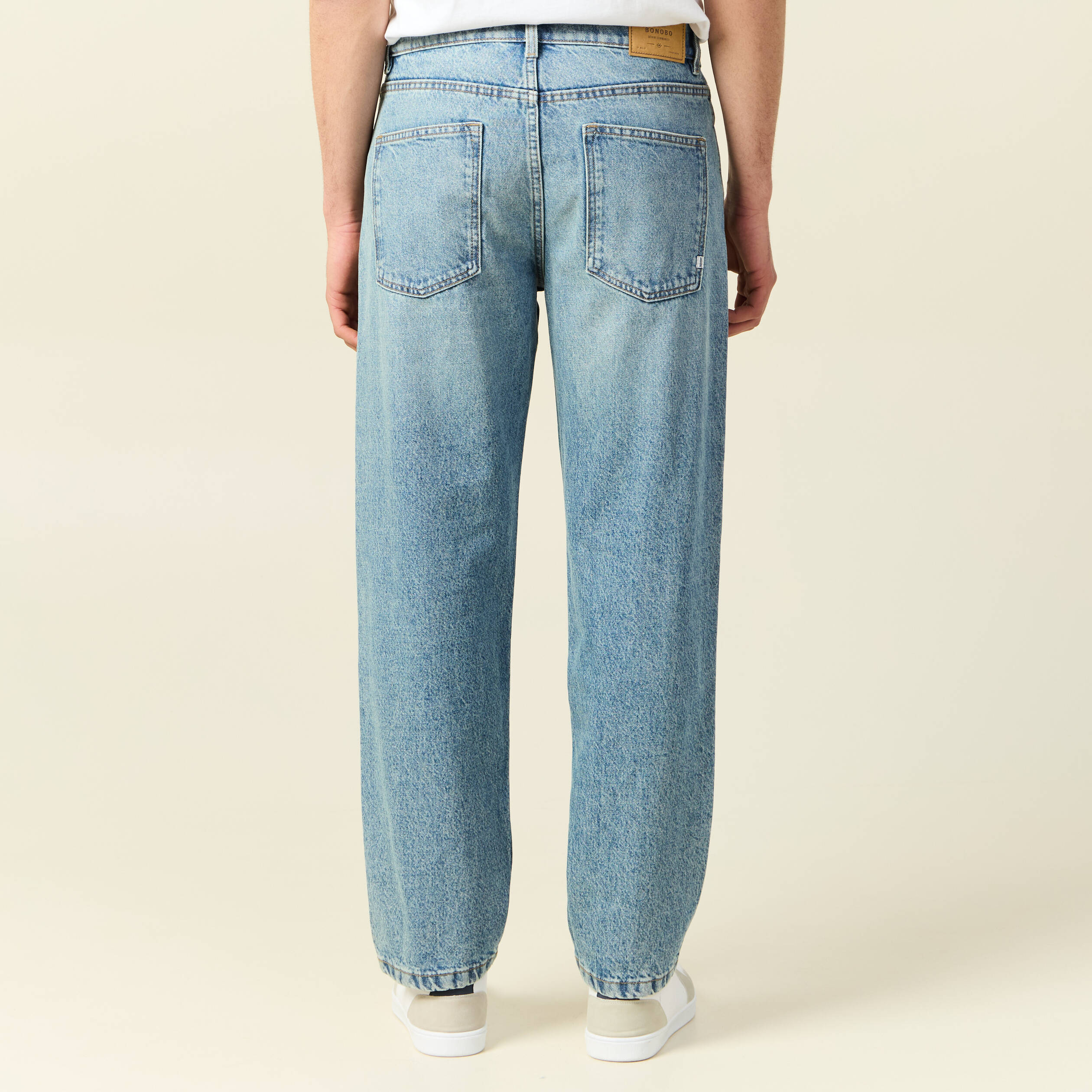 Jeans large relaxed denim dirty homme