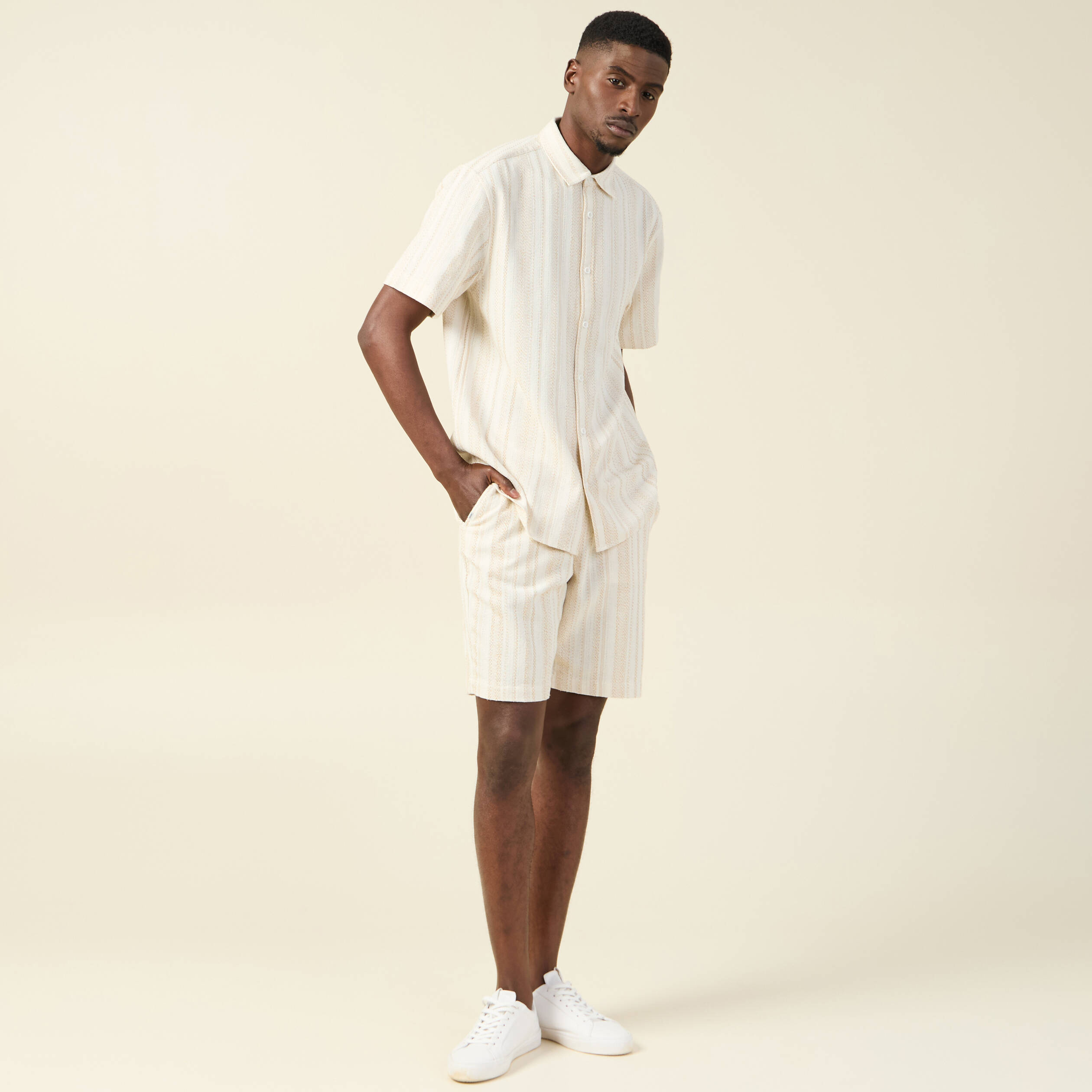 Chemise eco responsable ecru homme Bonobo