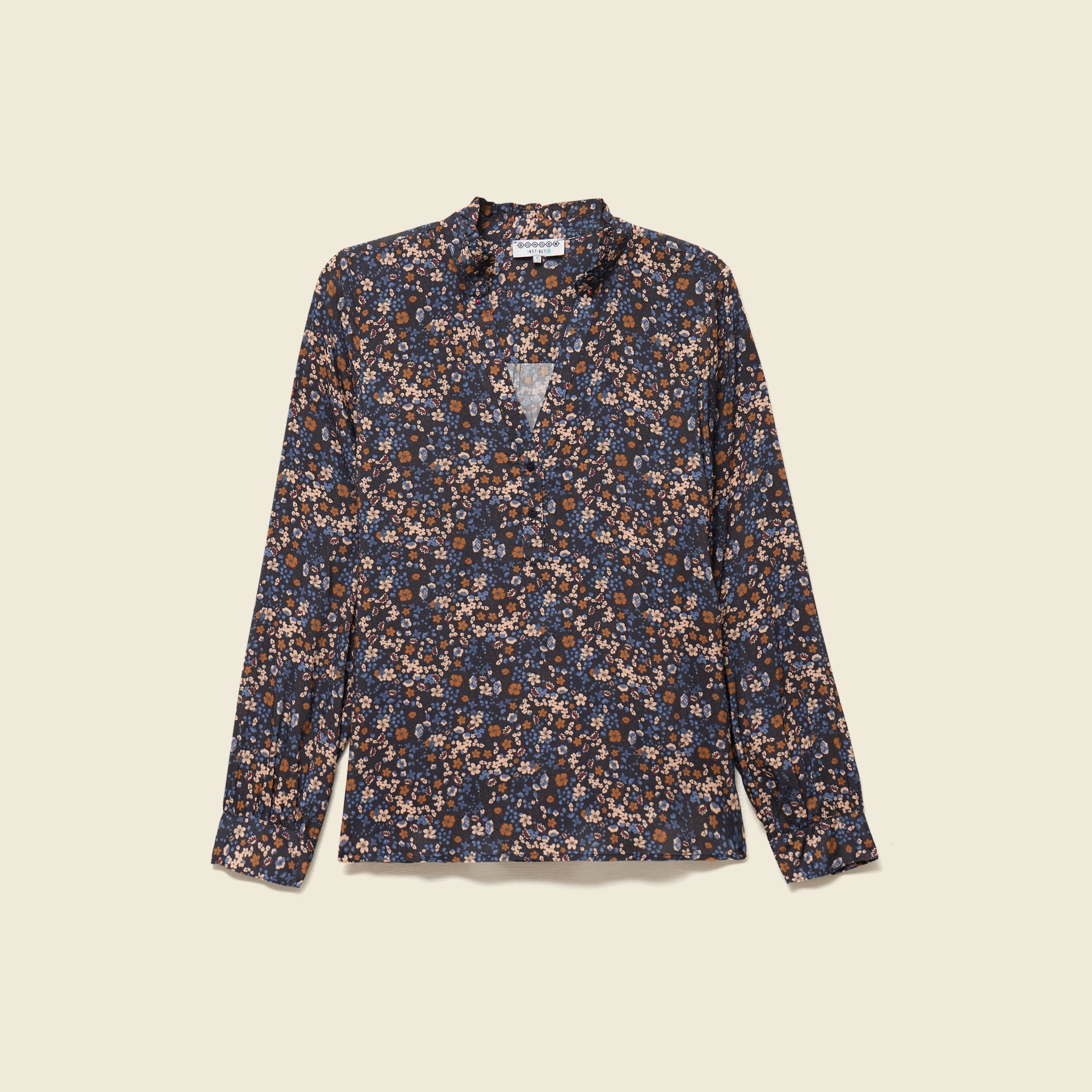 Blouse manches longues bleu marine femme