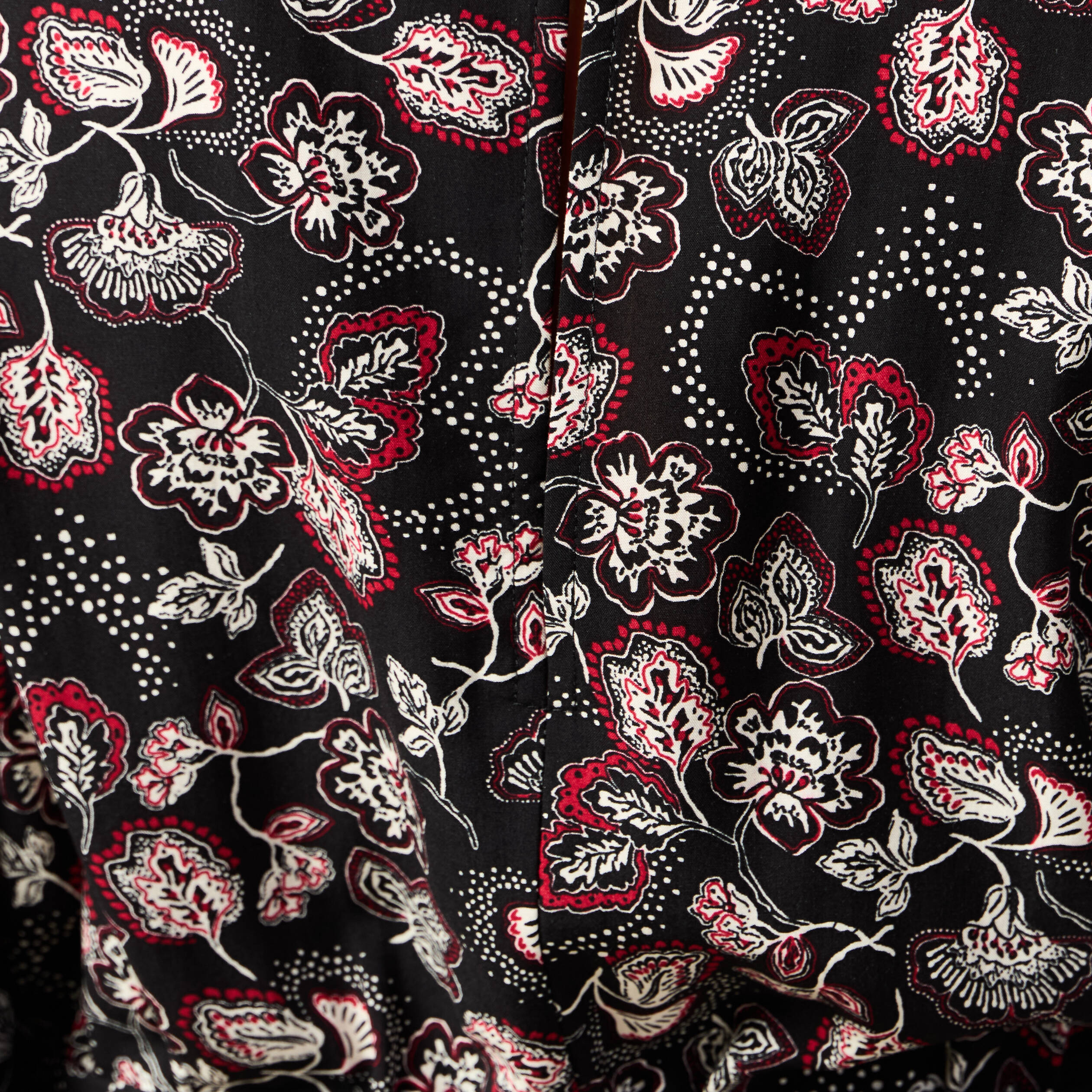 Robe évasée fluide manches 3/4 noir femme
