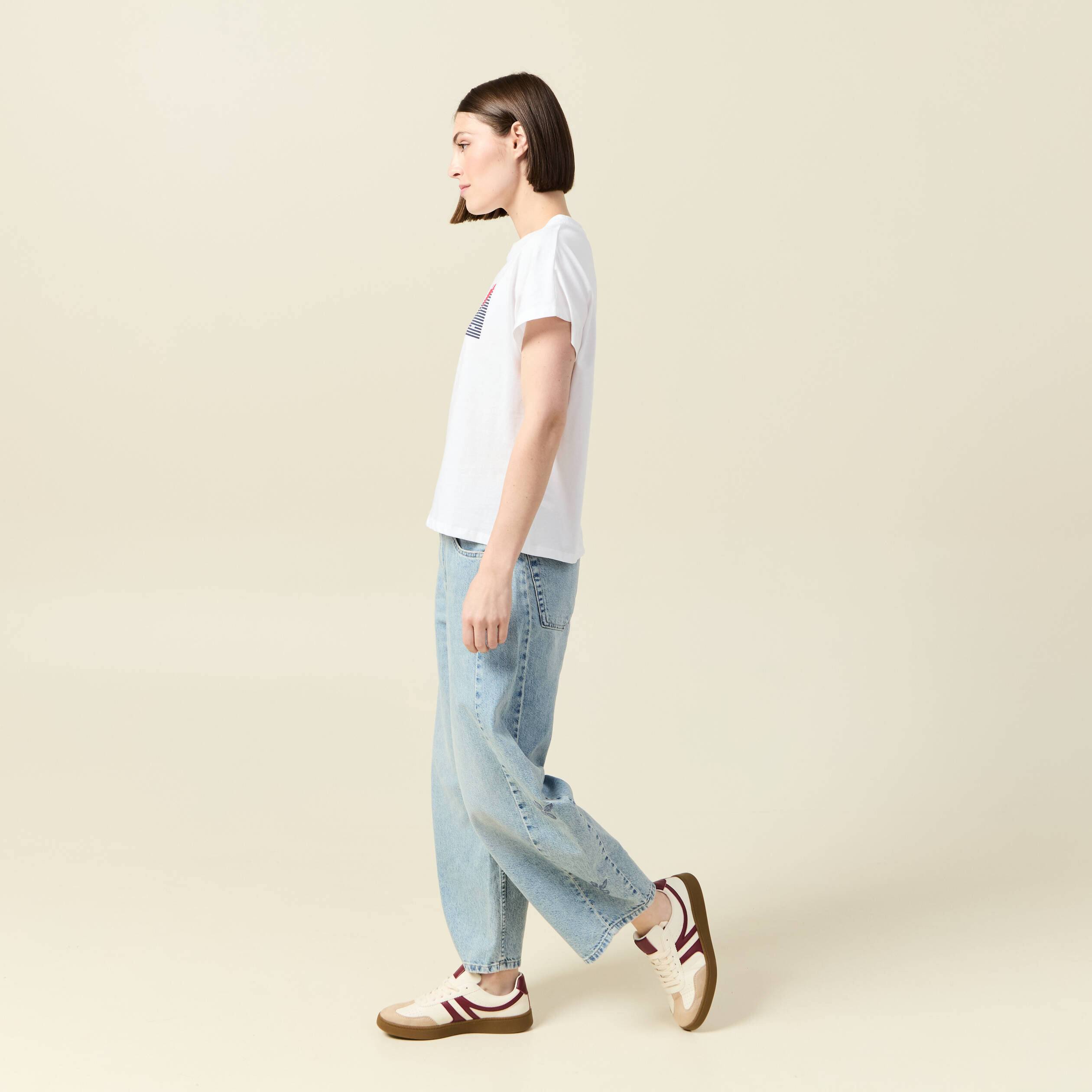 T-shirt manches courtes blanc femme