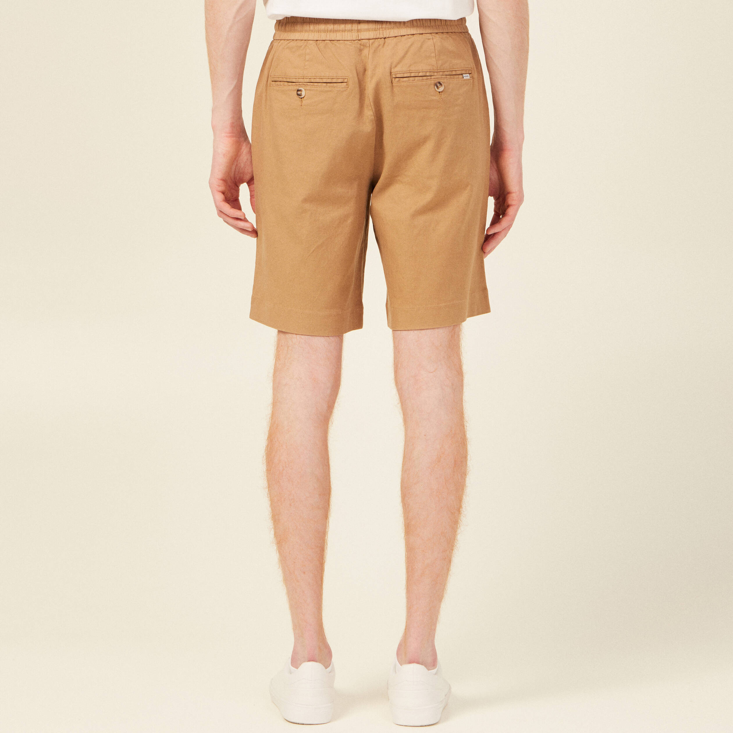 Bermuda coupe large beige homme