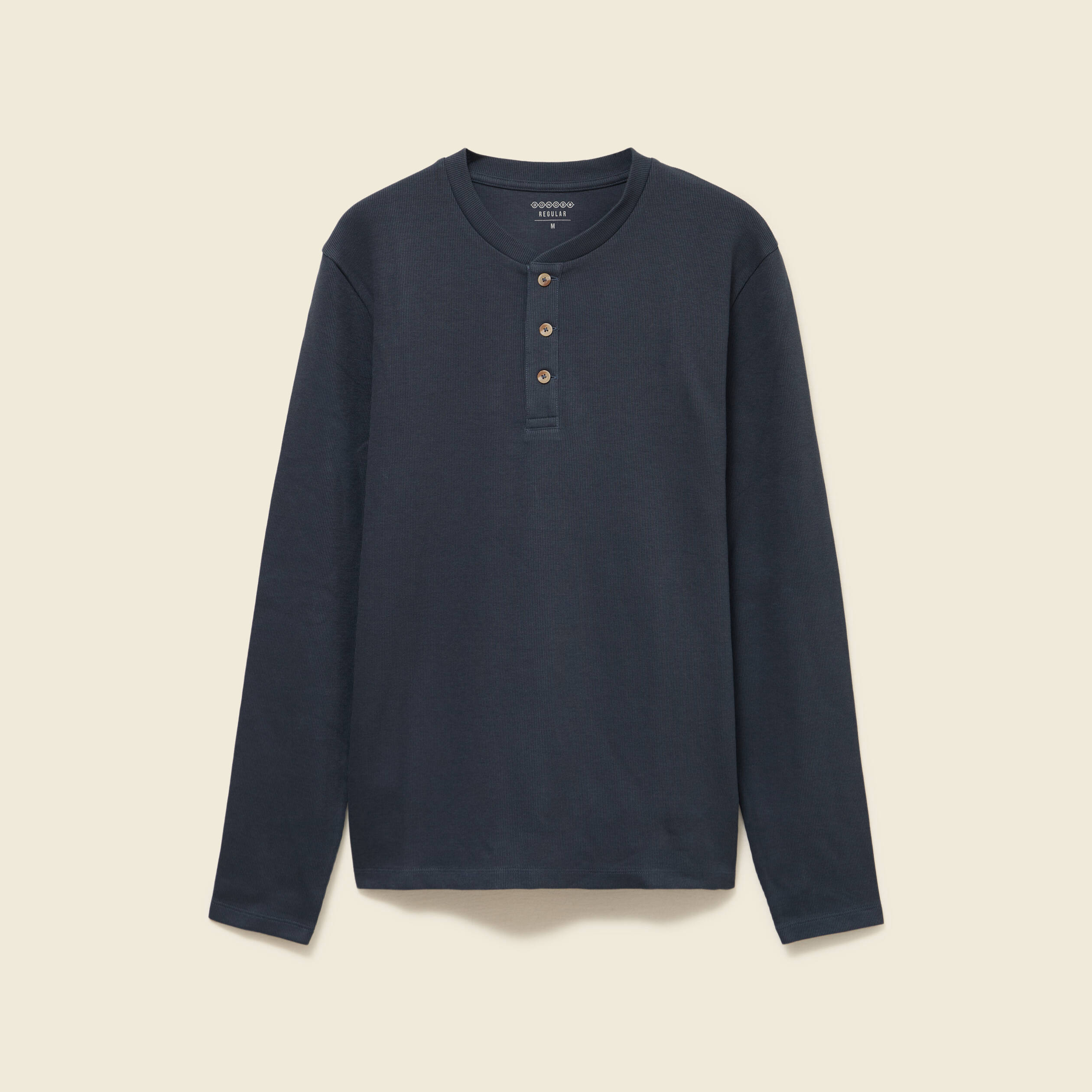 T-shirt cintr&eacute; en coton manches longues bleu gris homme