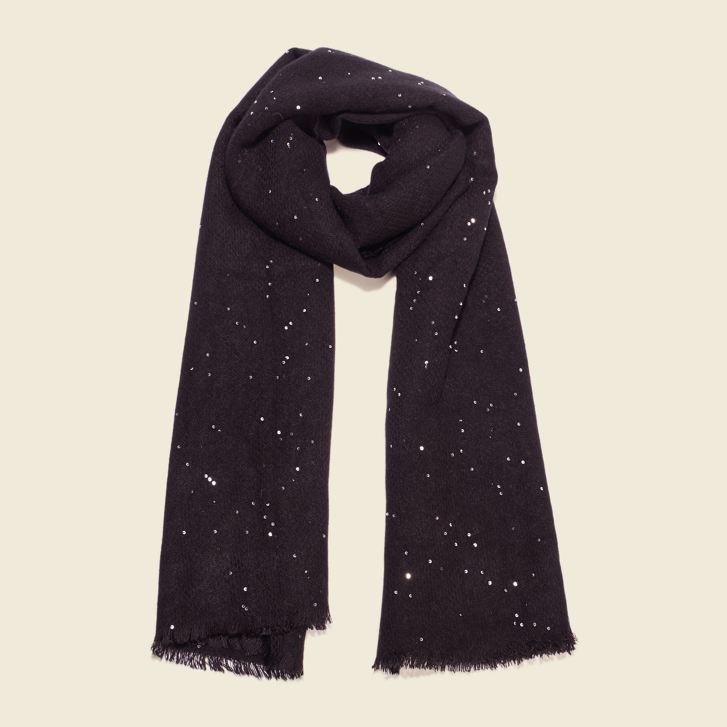 Écharpe à sequins noir femme