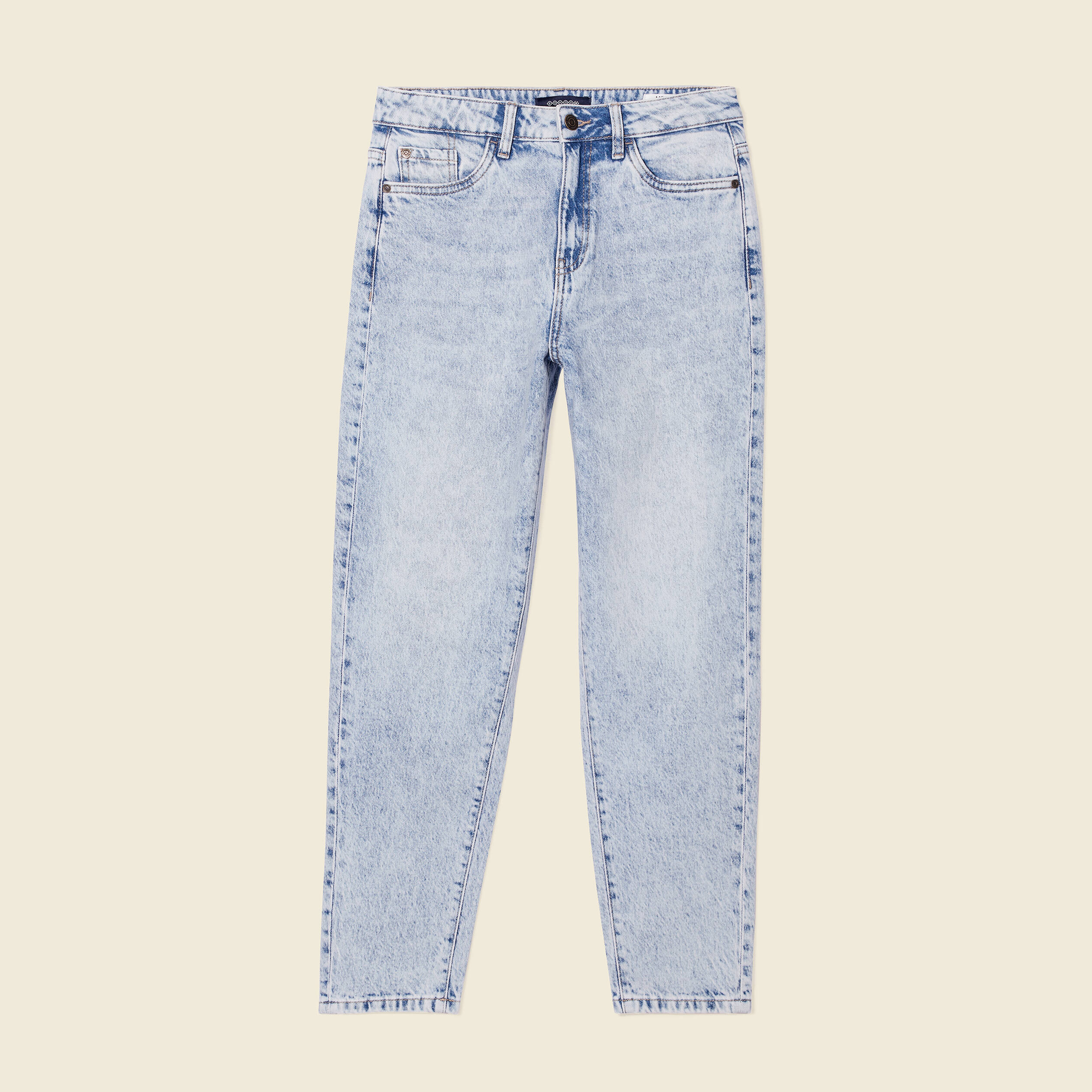 jeans mom 78eme denim snow bleu femme Jeans mom 7/8ème denim snow bleu femme