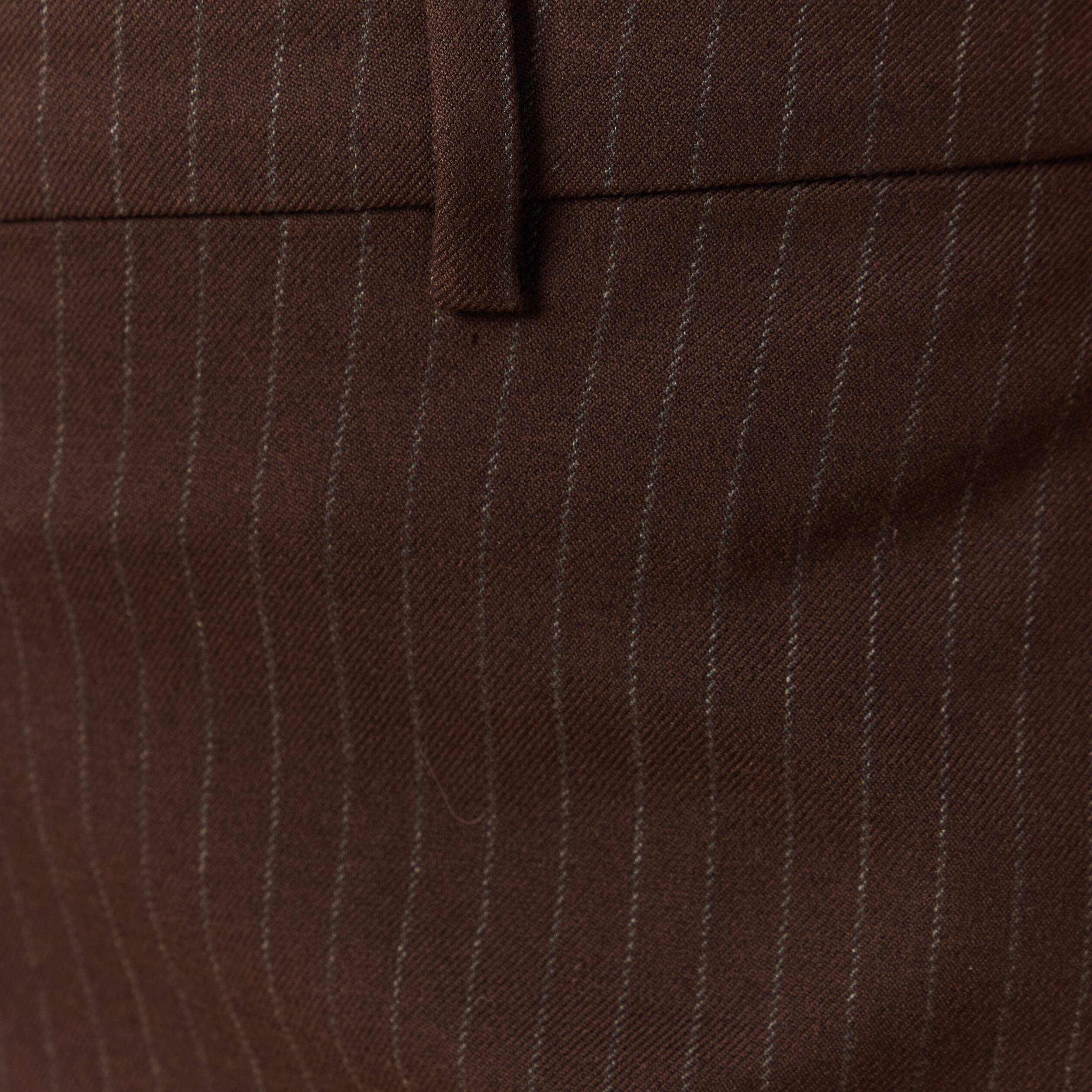 Pantalon taille haute marron fonc&eacute; femme