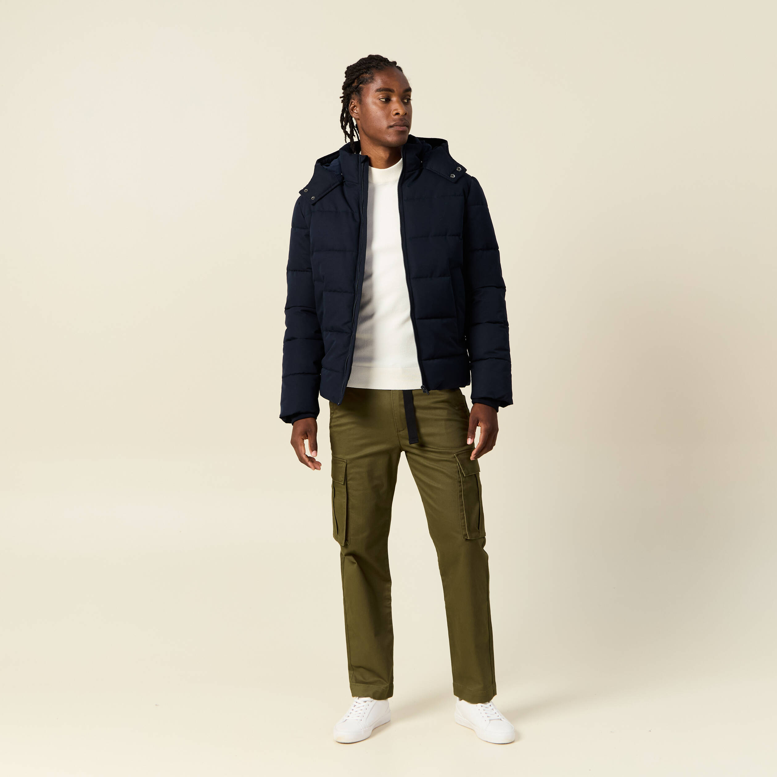 pantalon cargo poches cotes vert kaki homme Pantalon cargo poches côtés vert kaki homme