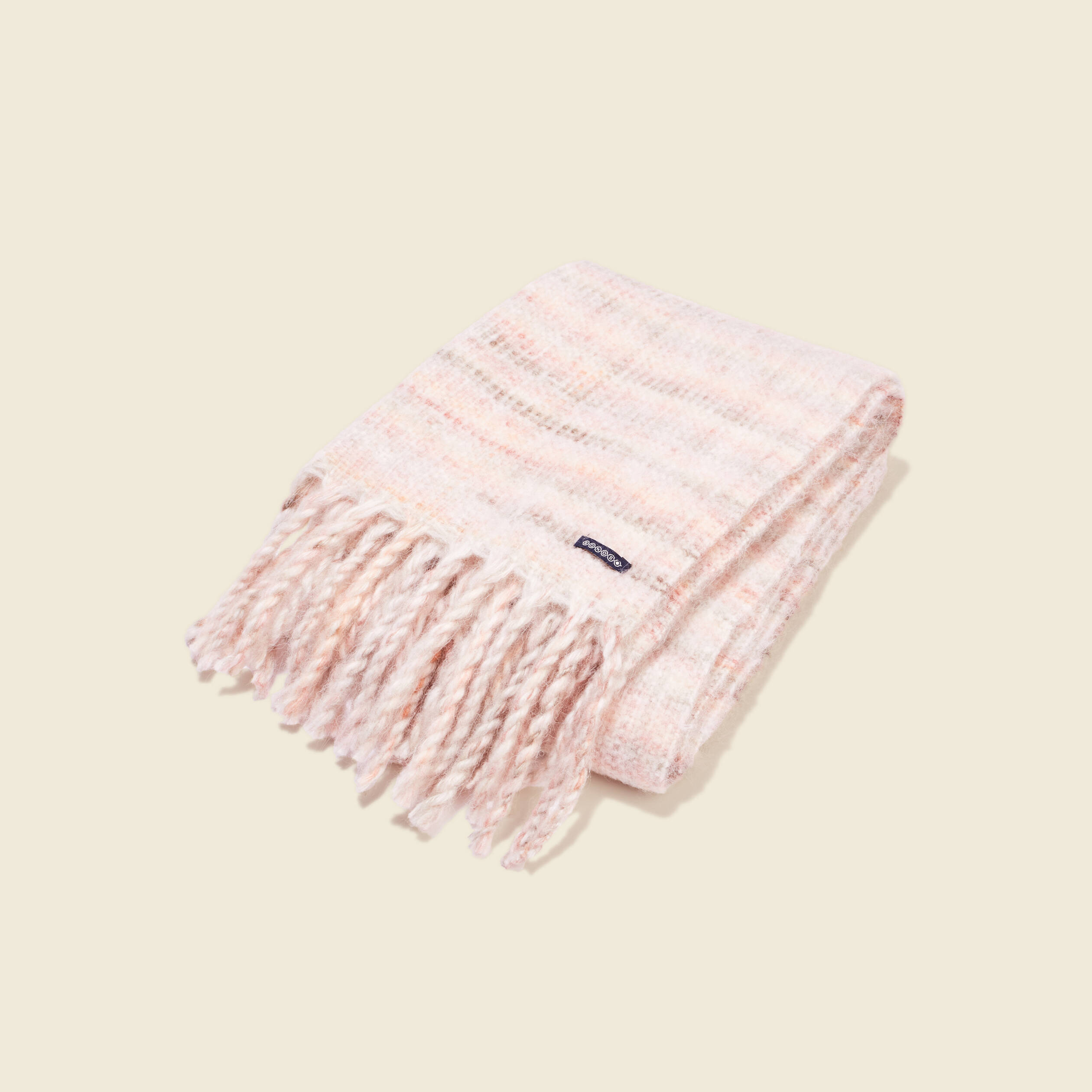 Écharpe à franges rouge clair femme