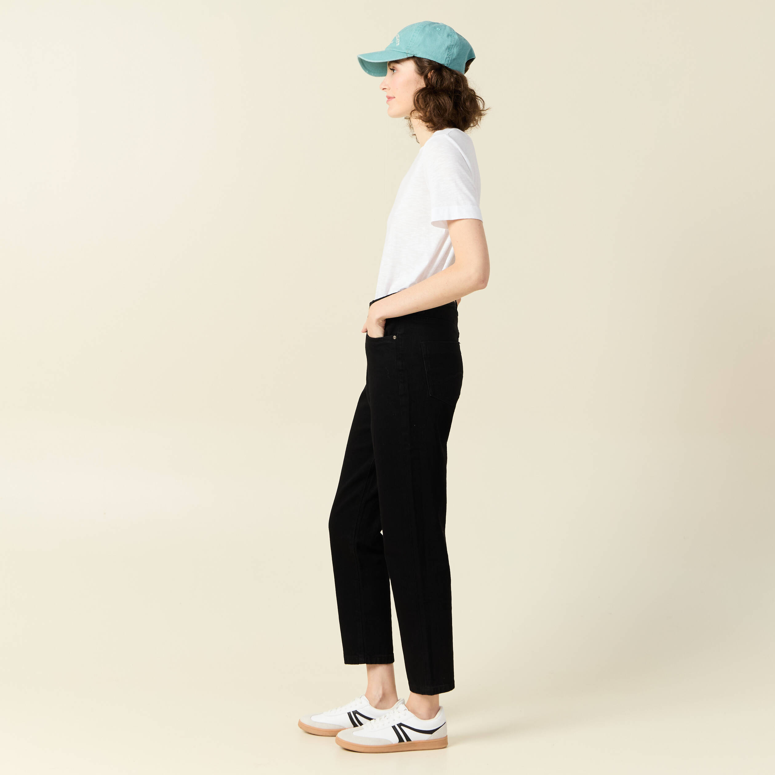 jeans mom 78eme denim noir femme Jeans mom 7/8ème denim noir femme