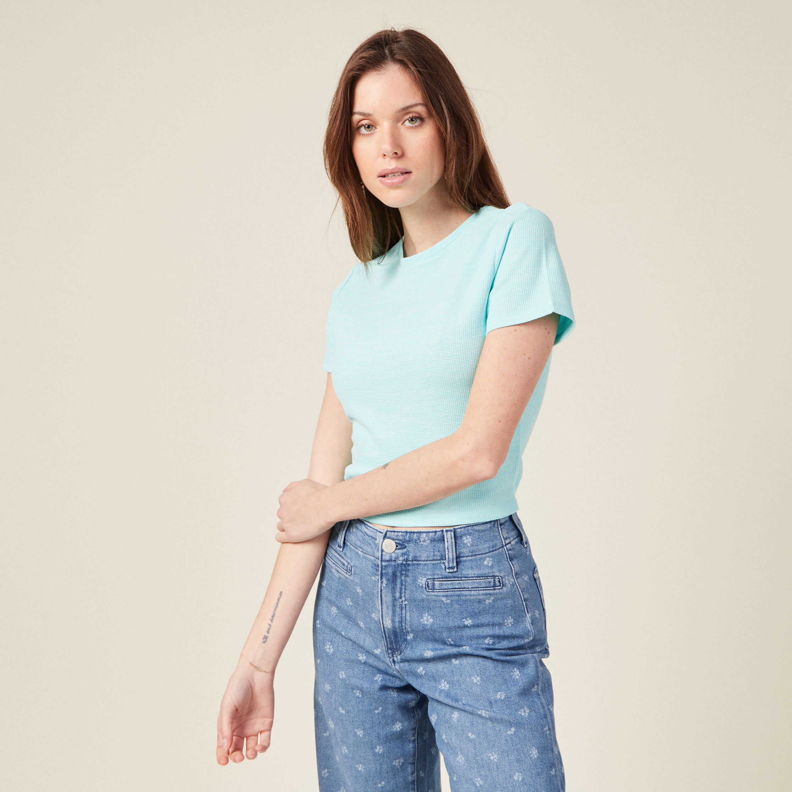 T shirt bleu turquoise femme shop