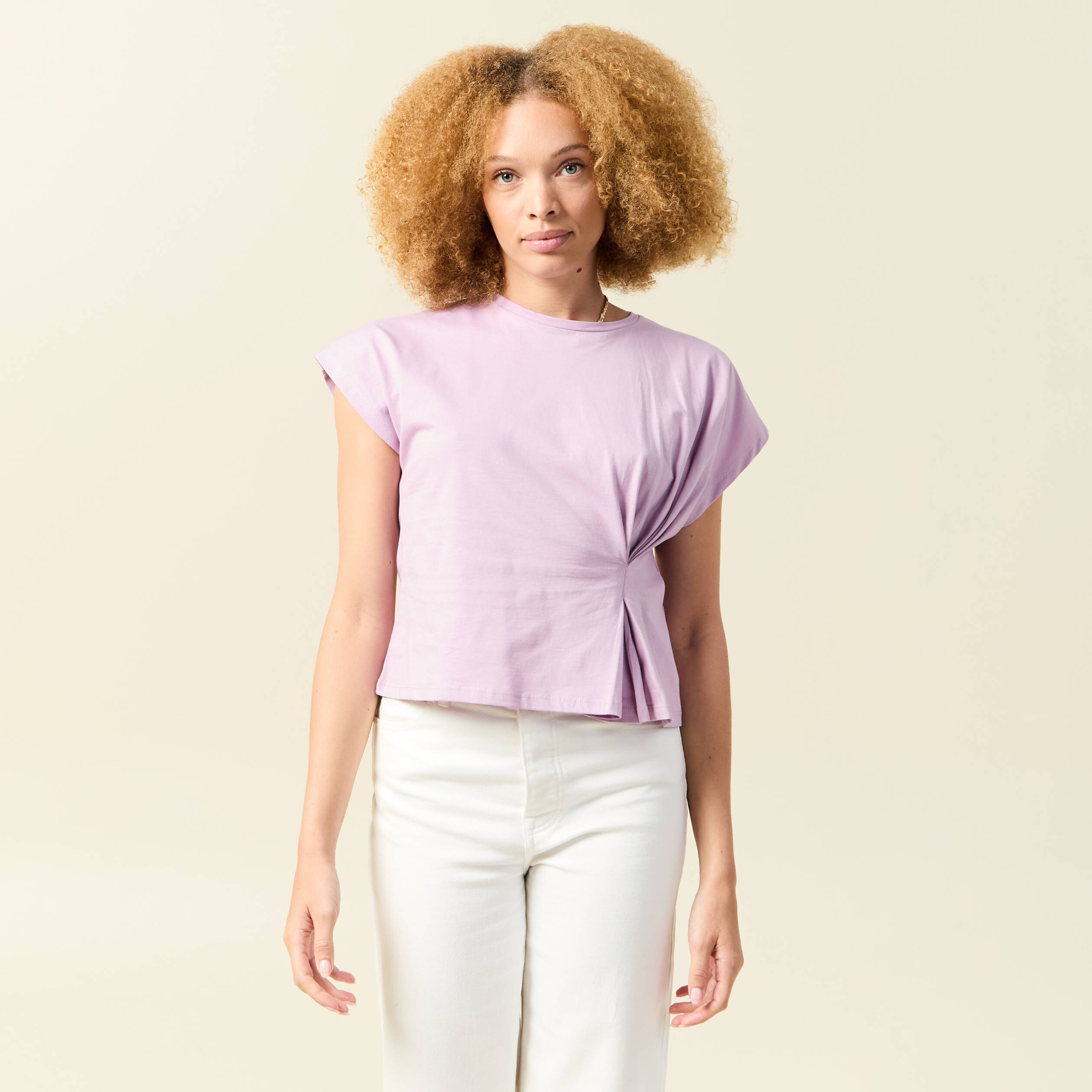 t shirt manches courtes mauve femme T-shirt manches courtes mauve femme