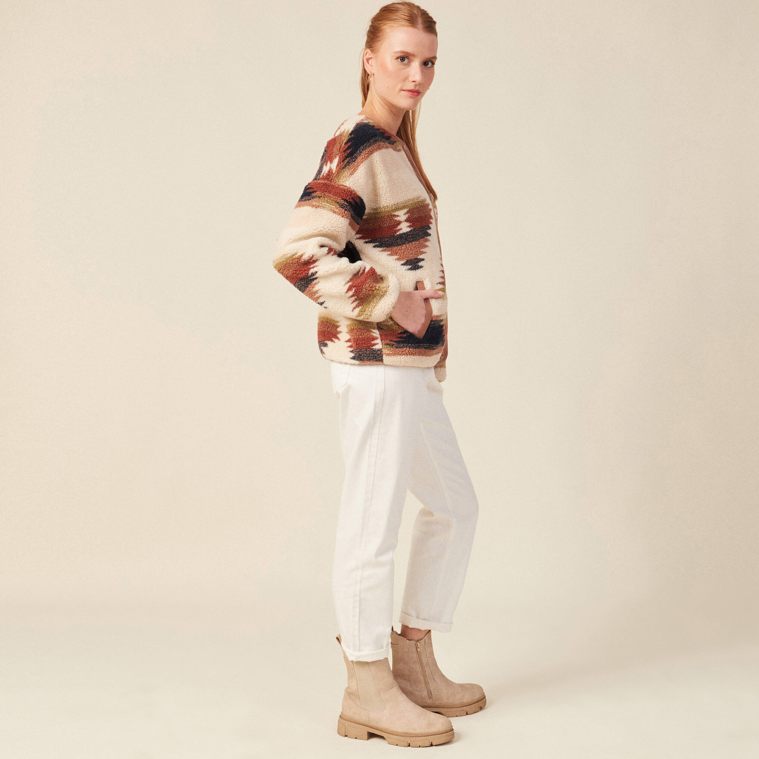 Gilet éco-responsable ecru femme
