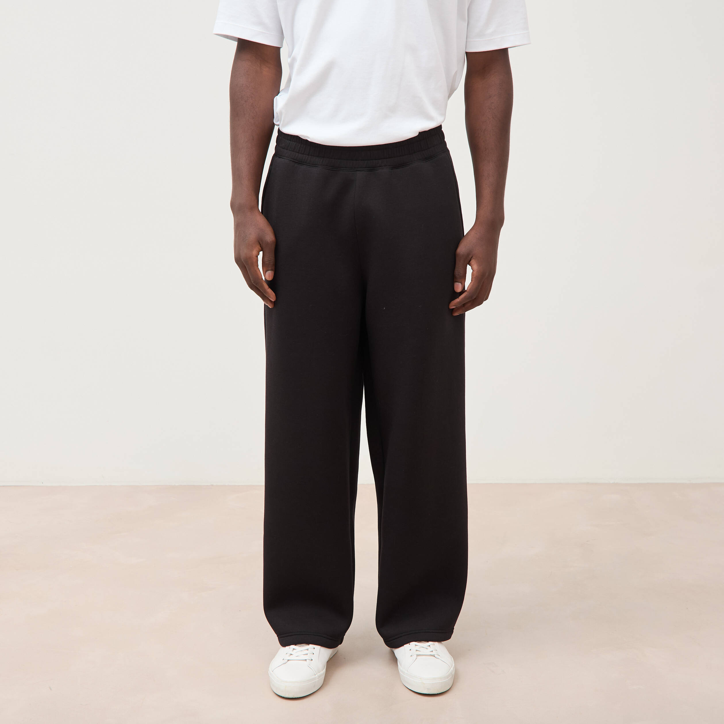 Pantalon coupe loose noir homme