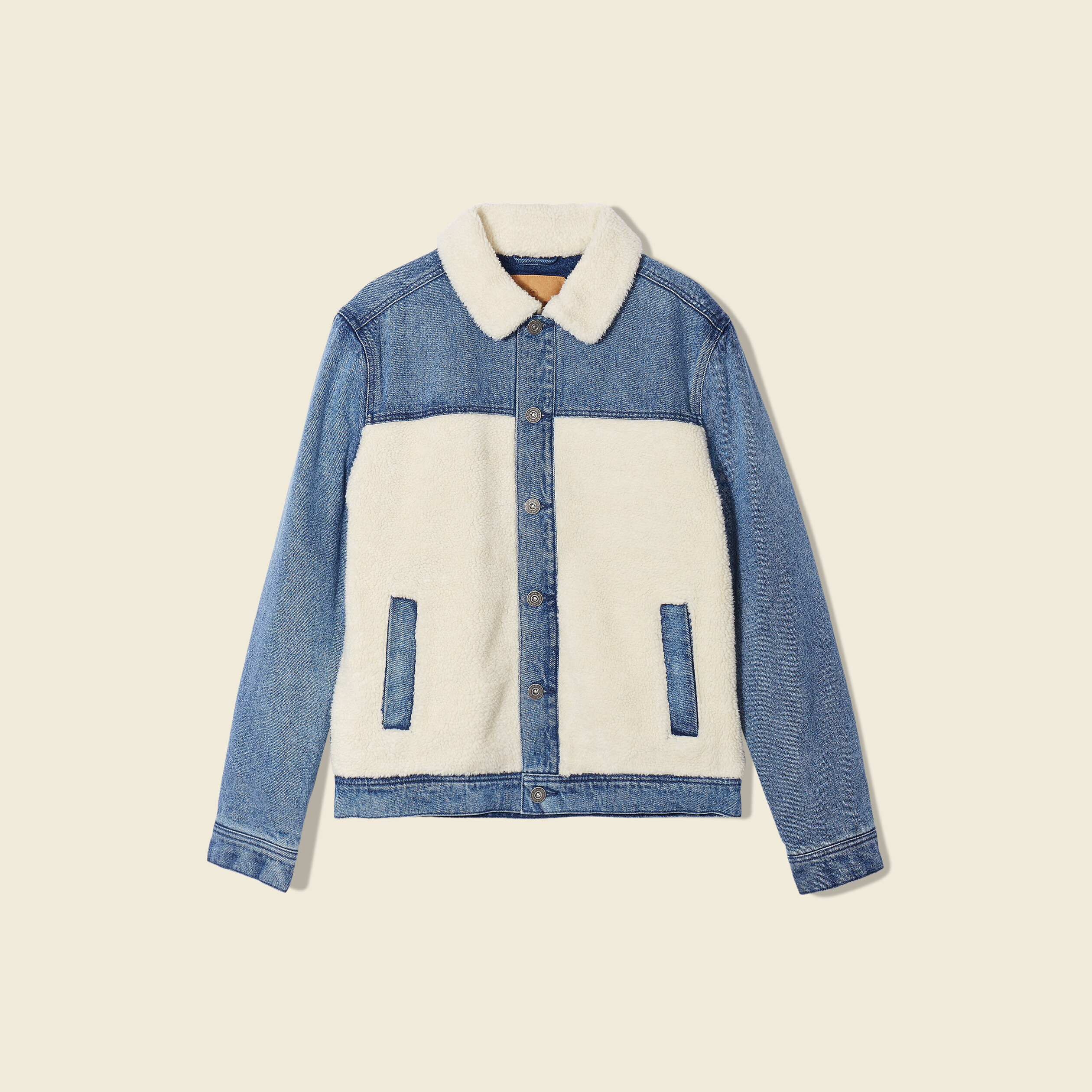 Blouson droit en jean denim stone homme