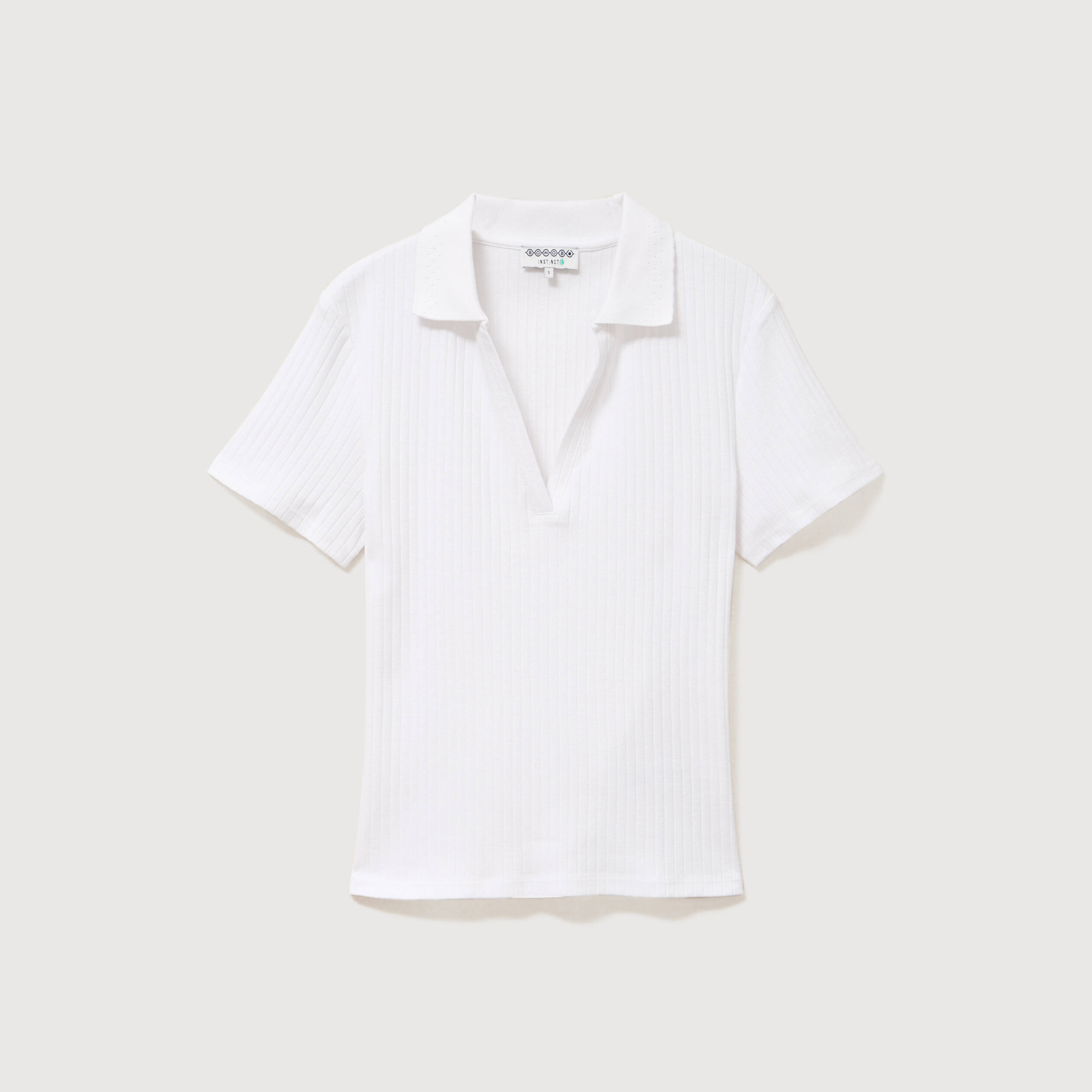 Polo manches courtes blanc femme
