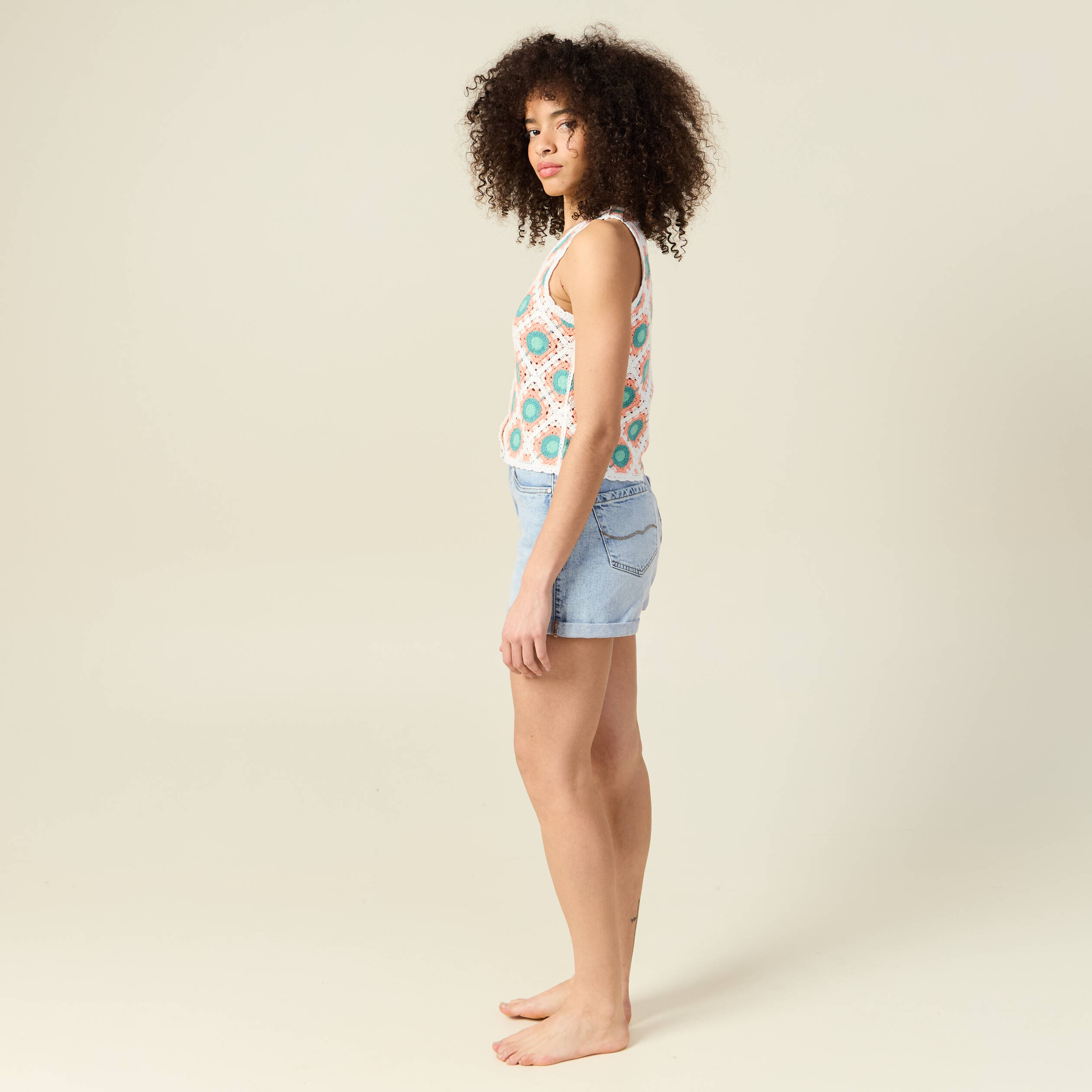 debardeur en crochet vert clair femme Débardeur en crochet vert clair femme