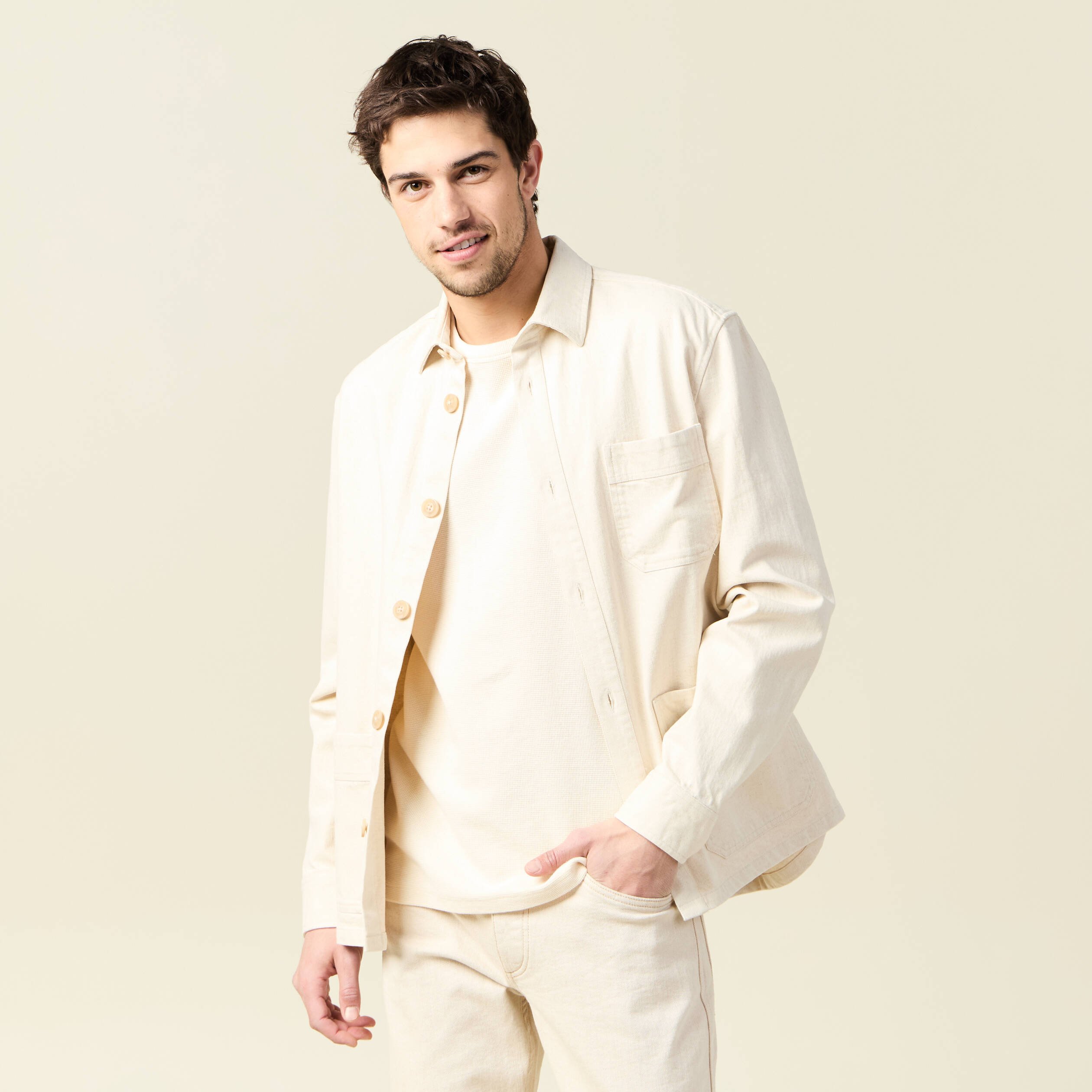 surchemise oversize ecru homme Surchemise oversize ecru homme