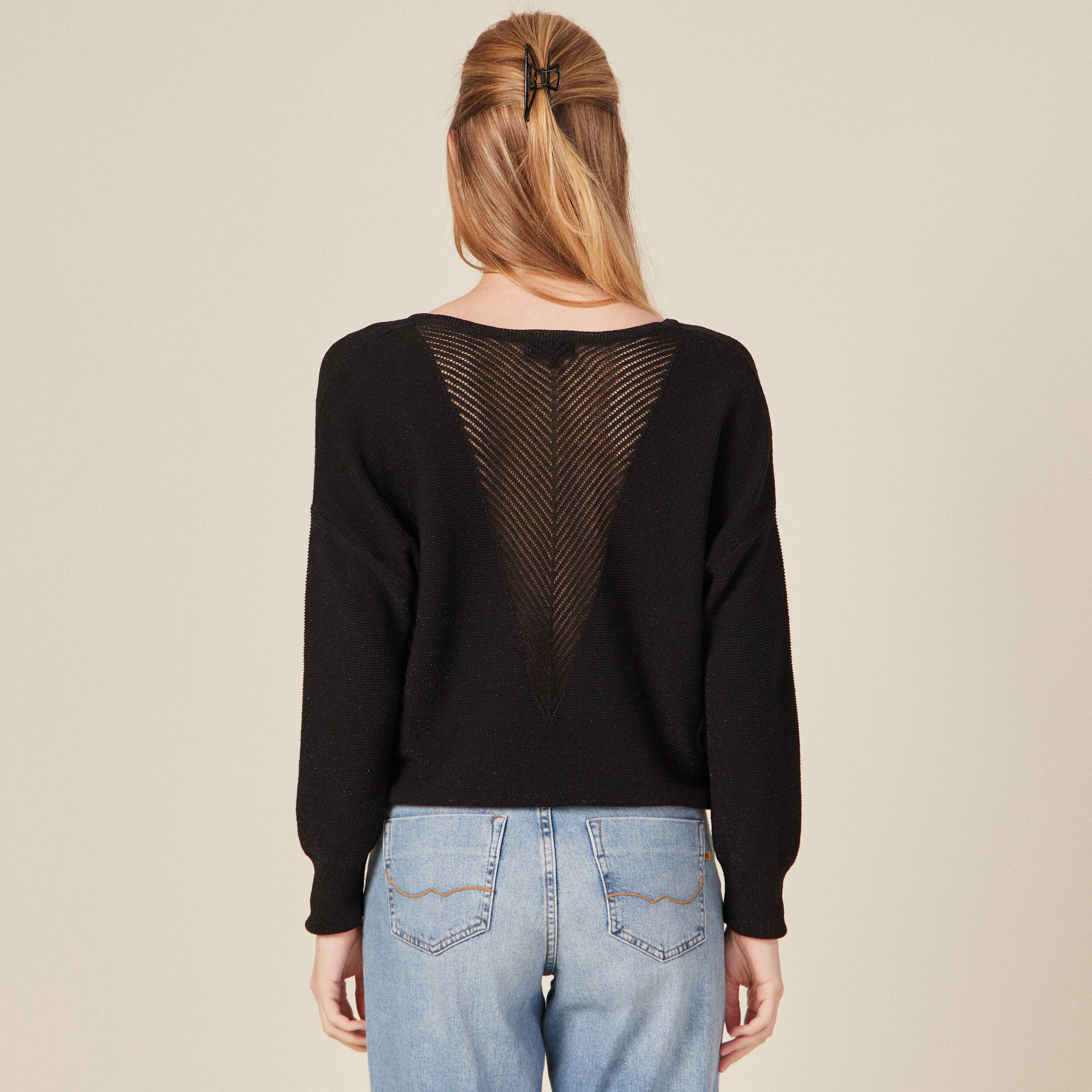 Pull éco-responsable noir femme
