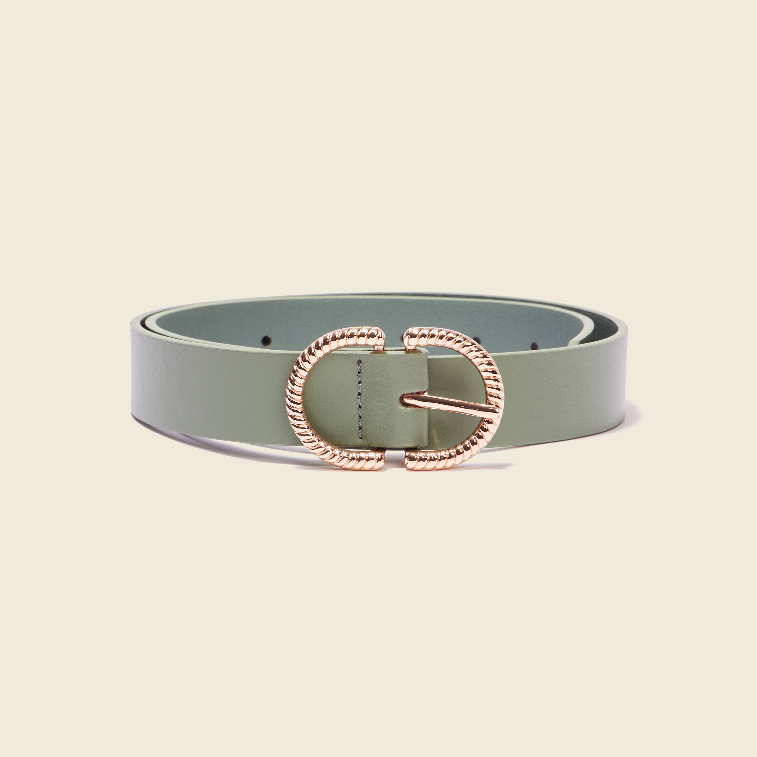 ceinture double boucle vert olive femme Ceinture double boucle vert olive femme