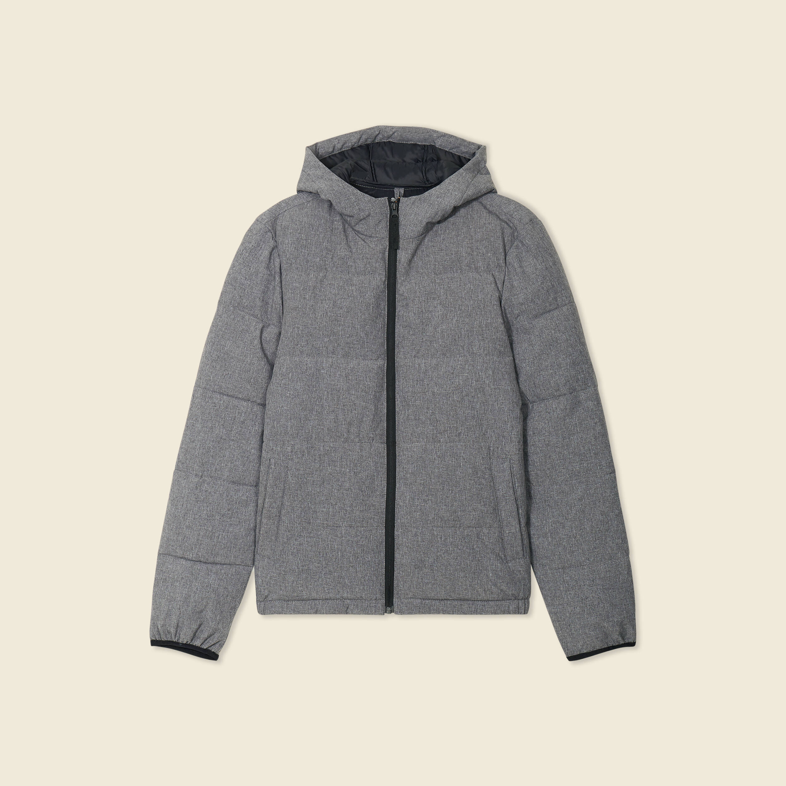 doudoune cintree a capuche gris fonce homme Doudoune cintrée à capuche gris foncé homme