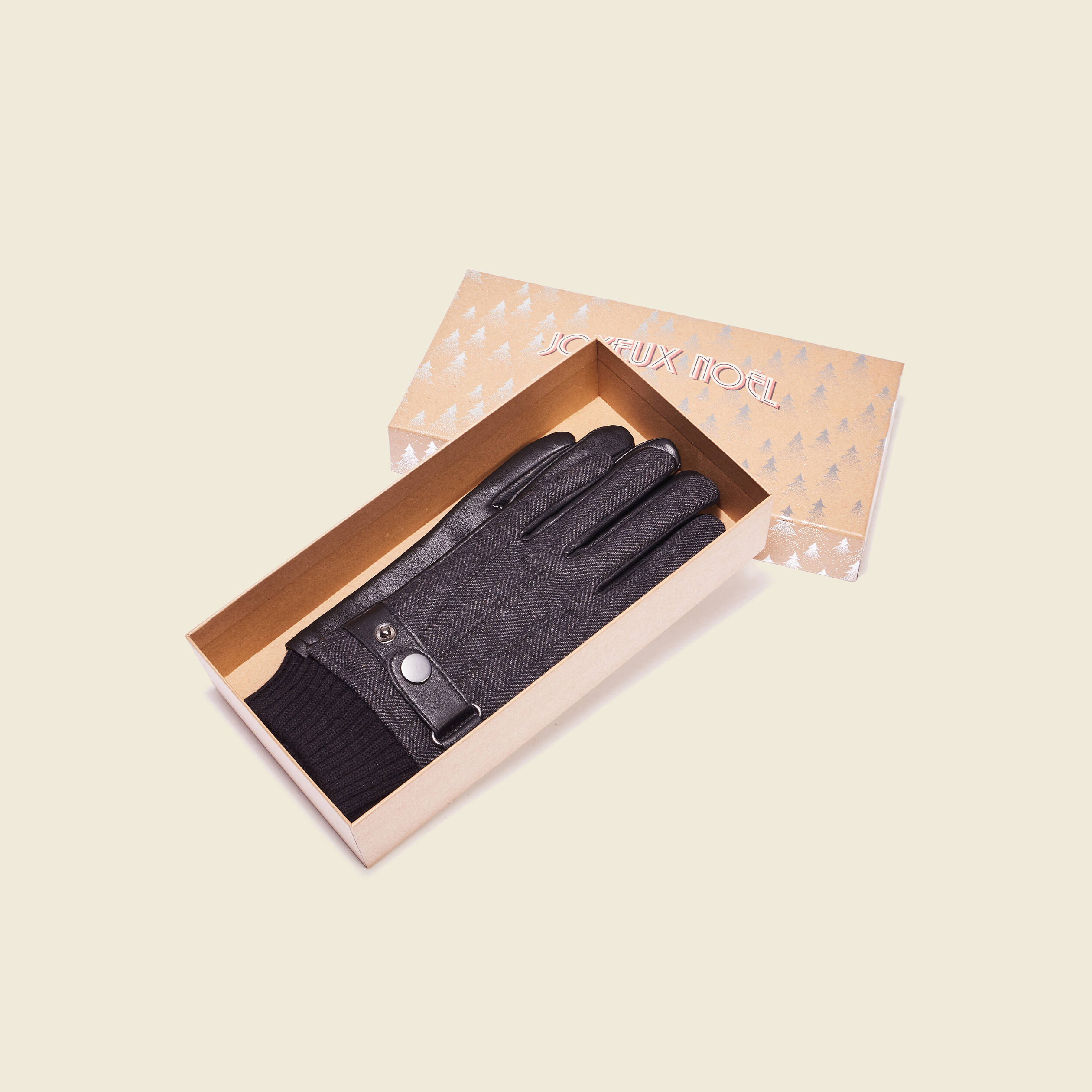 Gants en cuir noir homme