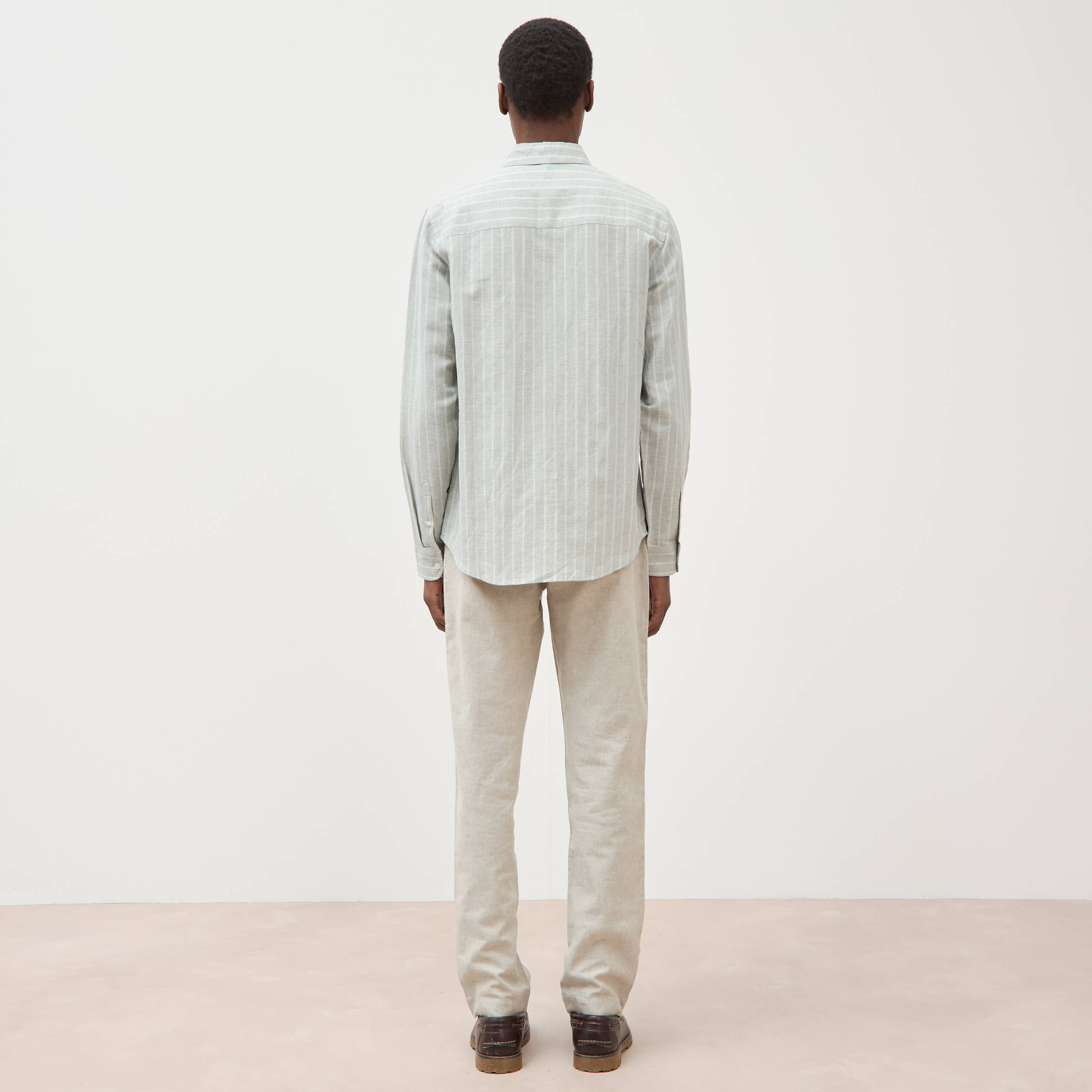 Chemise manches longues vert clair homme