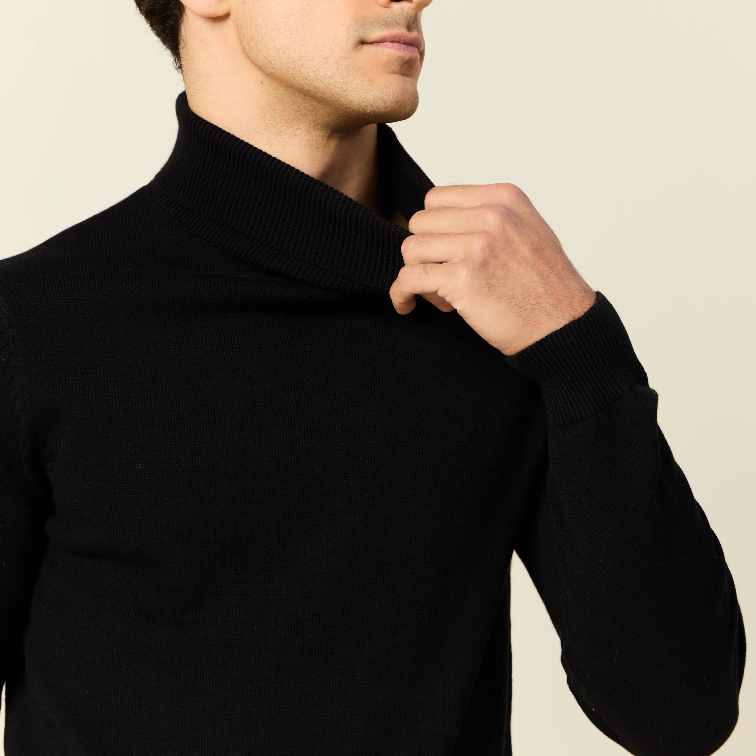 Pull manches longues noir homme Bonobo