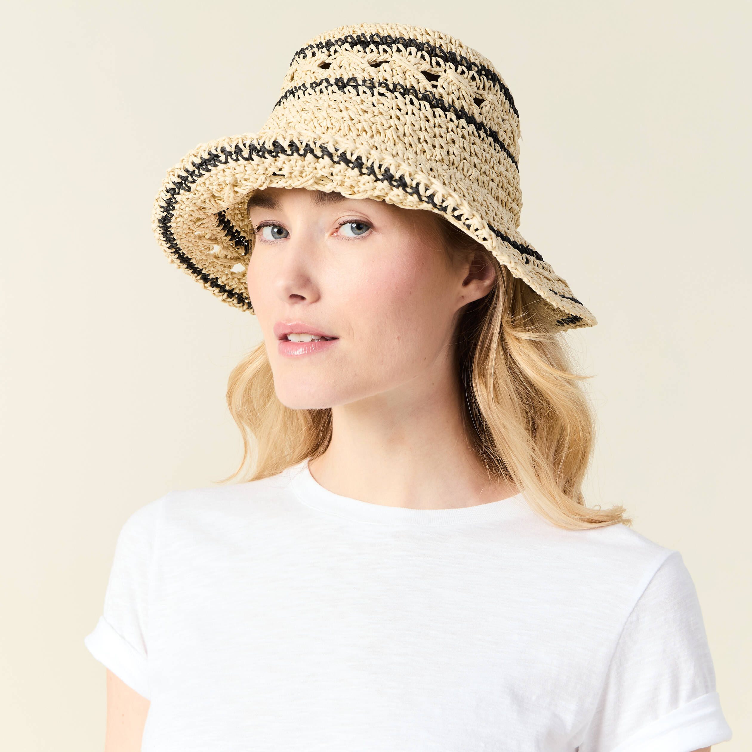 chapeau tresse ecru femme Chapeau tressé ecru femme