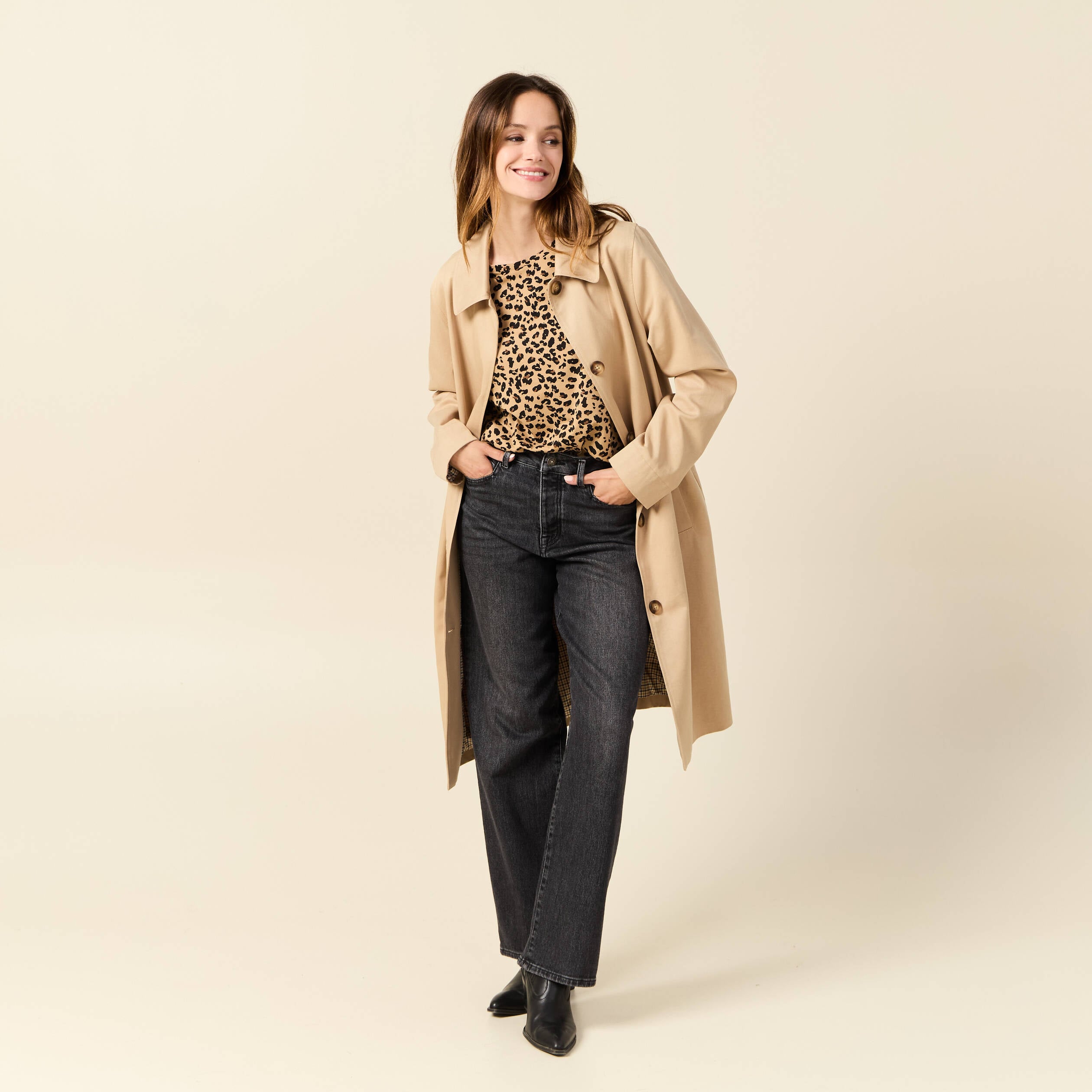 T-shirt manches courtes camel femme