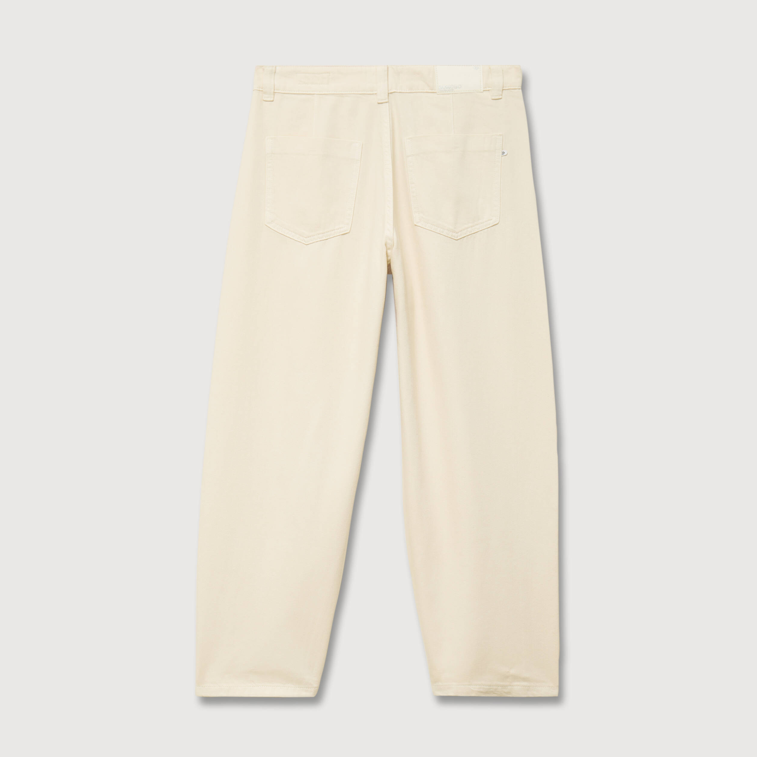 Jeans slouchy taille haute denim blanc femme