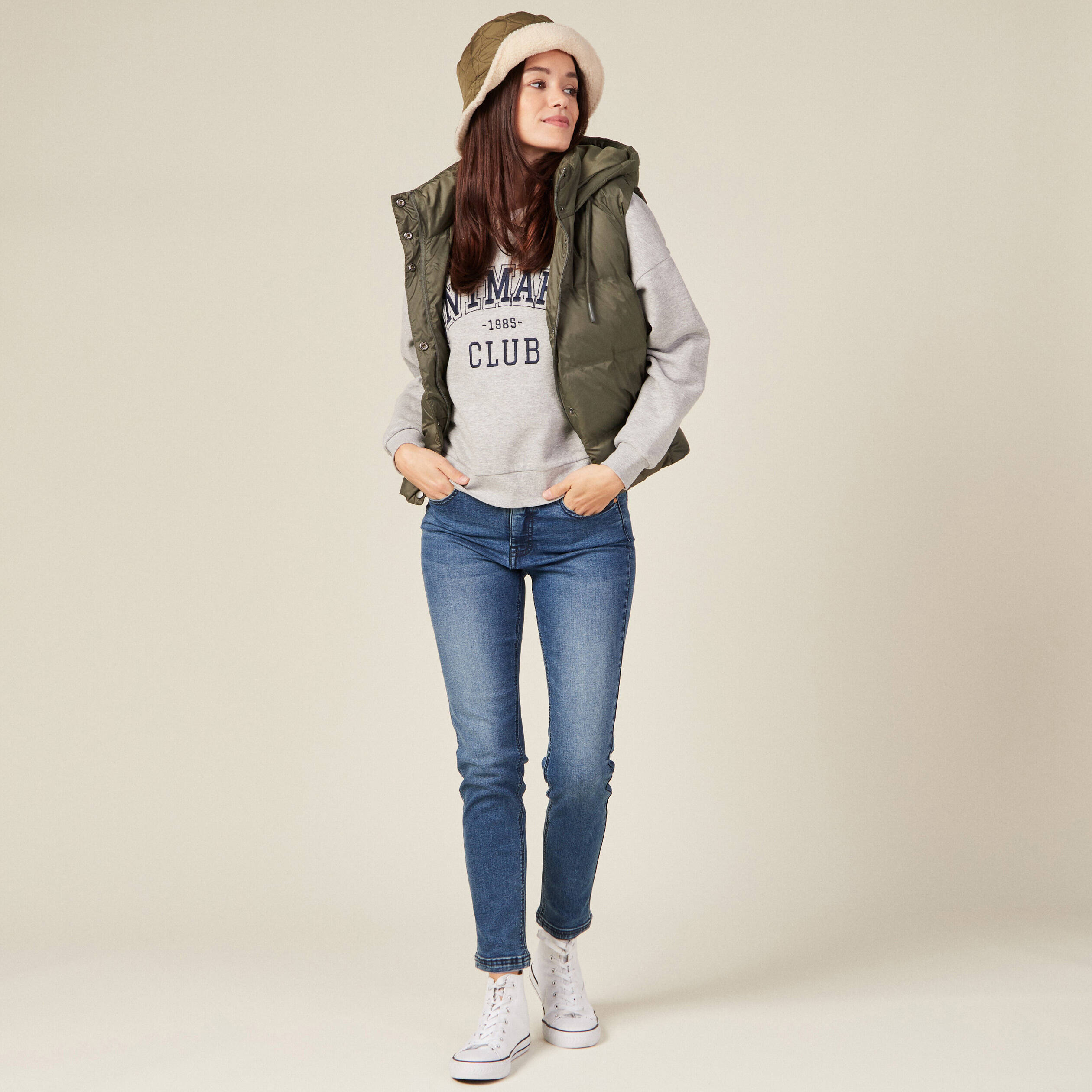 Jeans slim éco-responsable denim stone femme